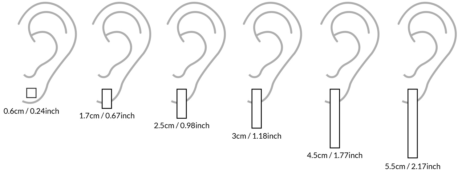 Boucles d'oreilles - Guide des tailles