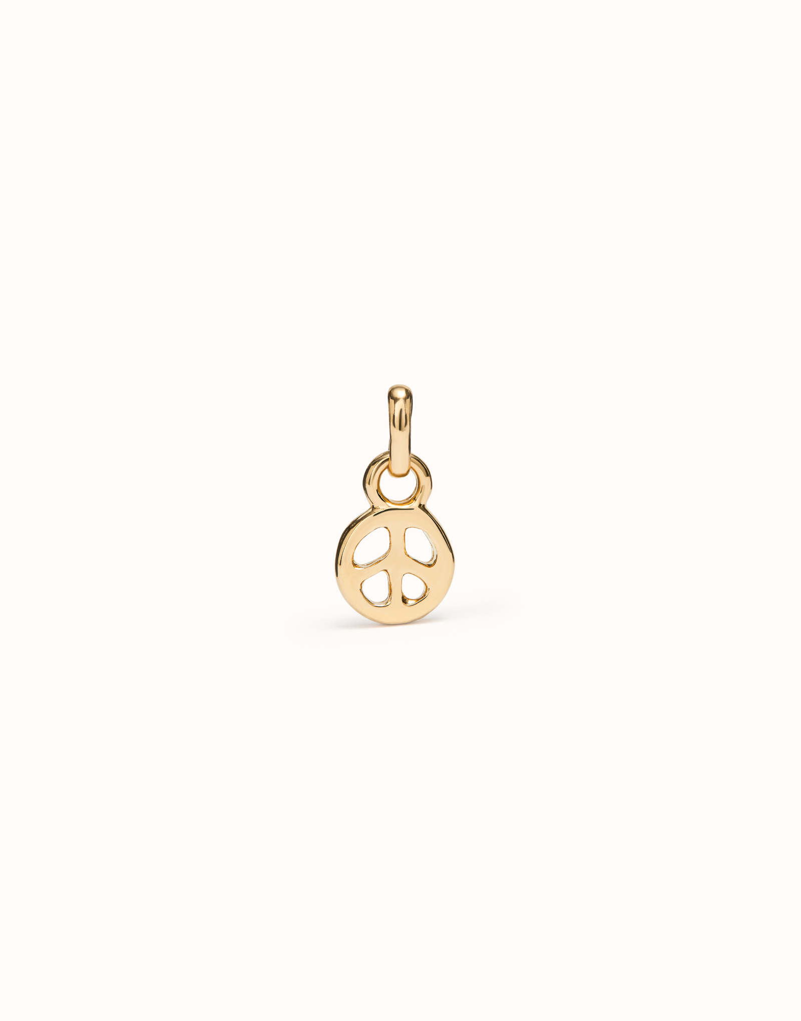 18K gold-plated peace symbol charm., Golden, large image number null
