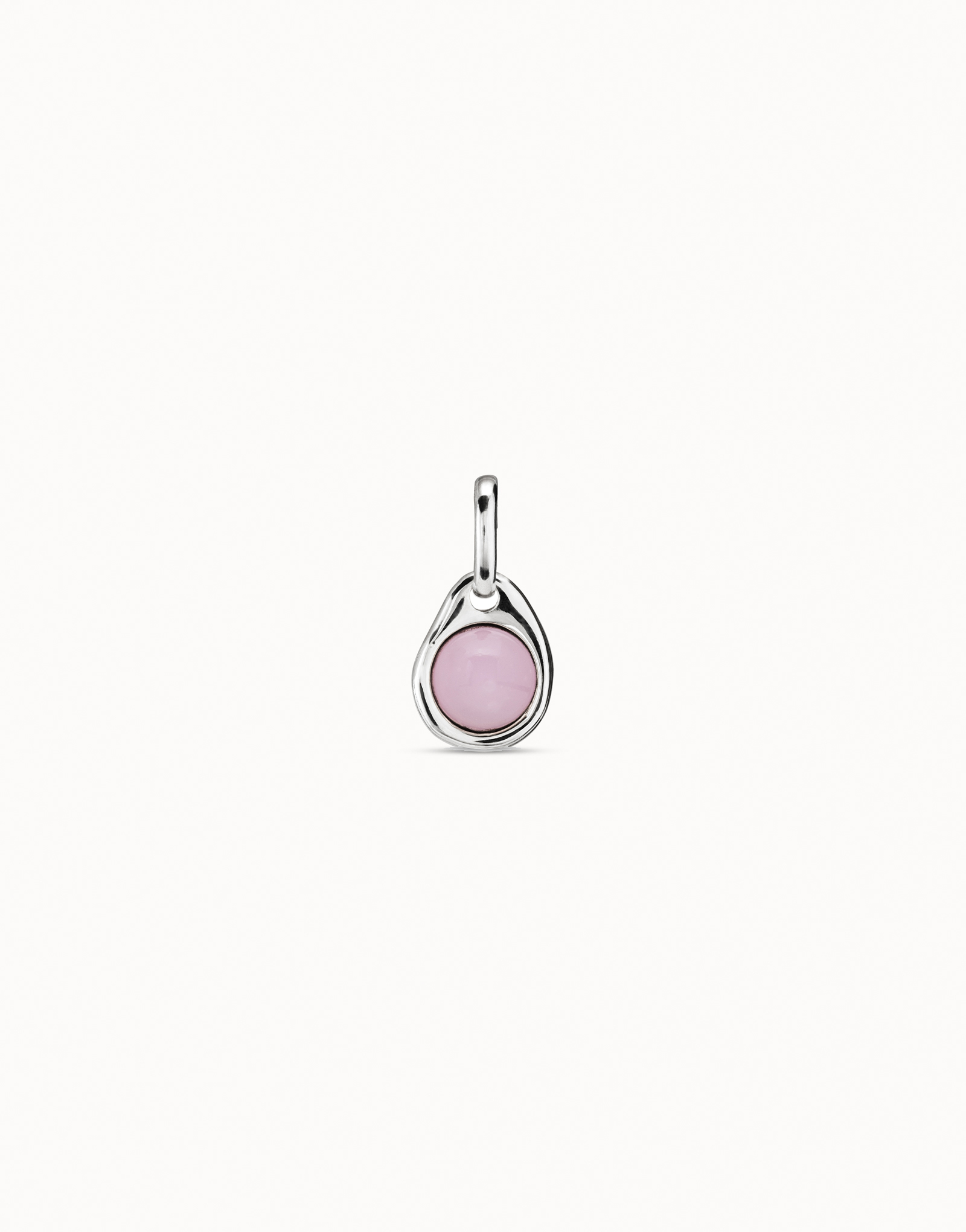 Charm solidario cancro al seno placcato argento Sterling e cristallo di Murano rosa, Plateado, large image number null