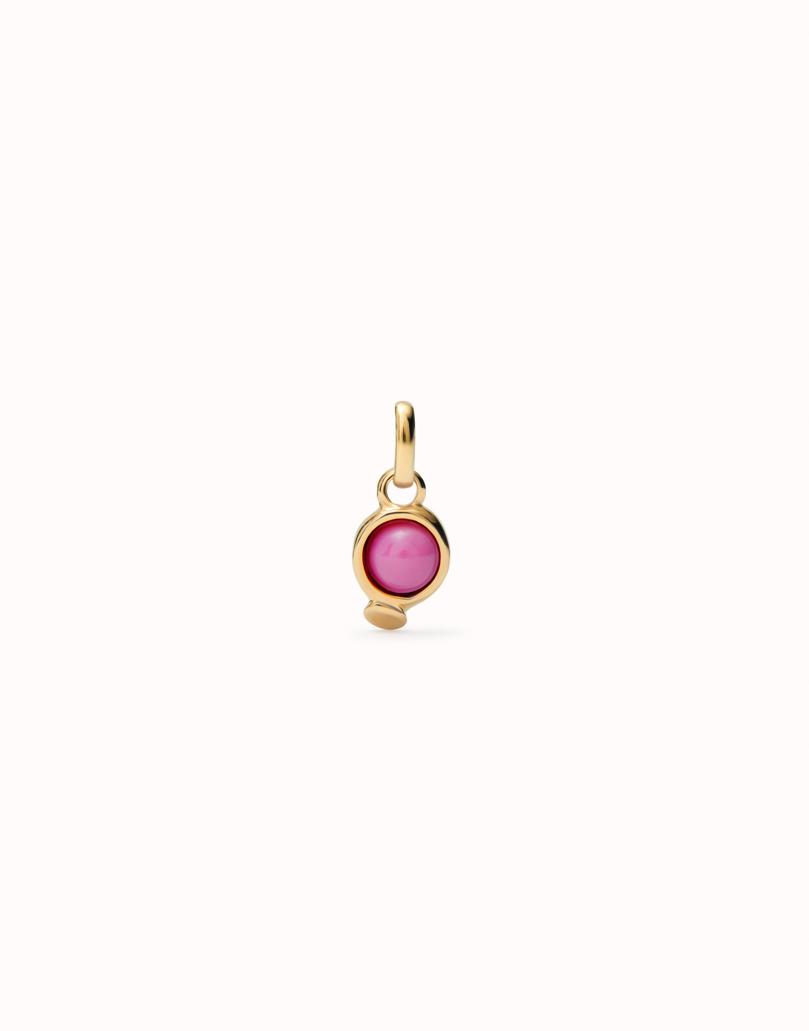 Charm  bañado en oro 18k con piedra rosa., Dorado, large image number null