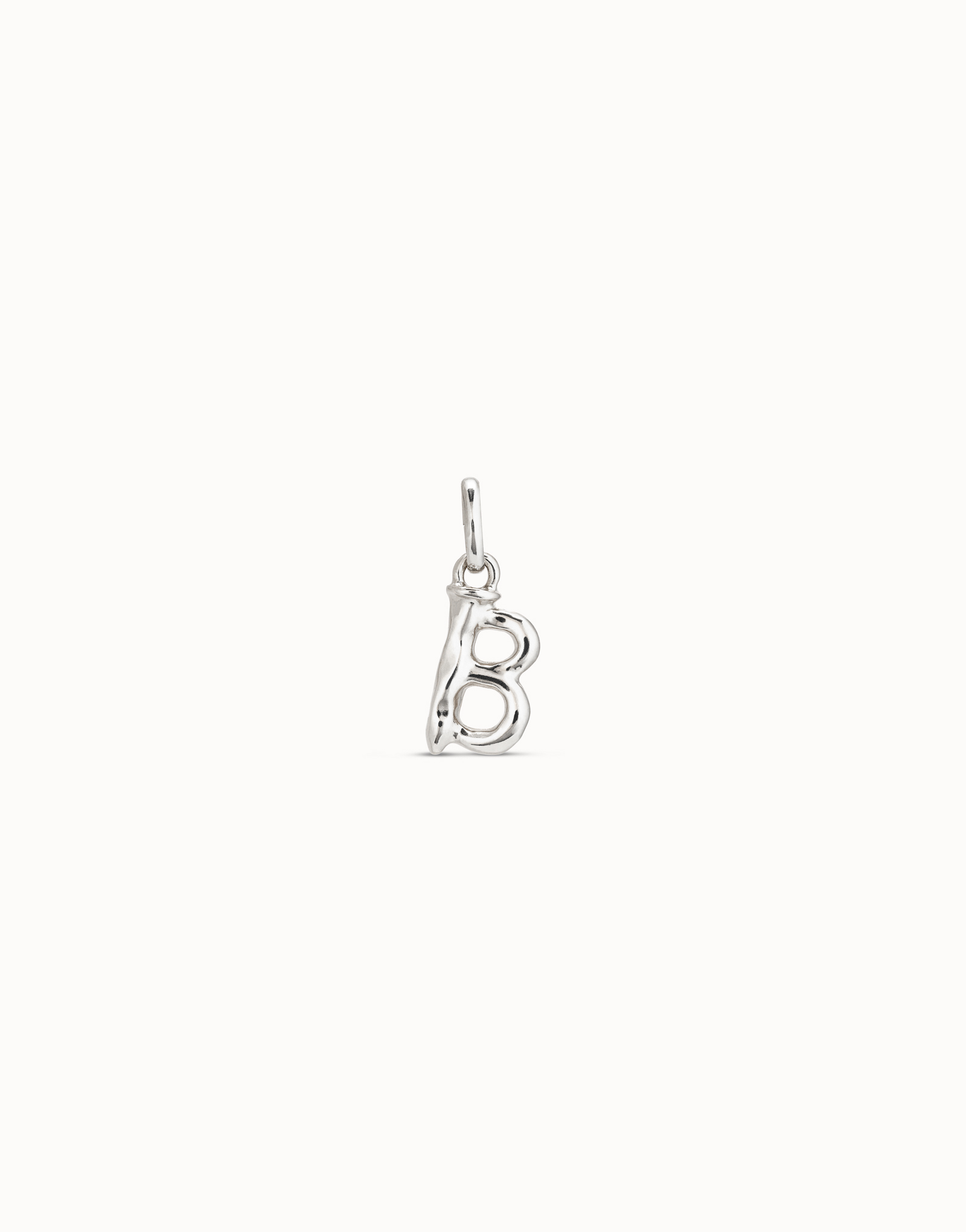Charm placcato argento Sterling a forma di lettera B, Argent, large image number null