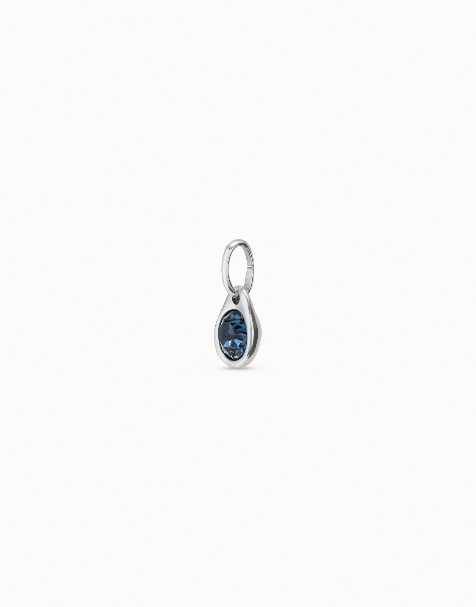 Charm circolare placcato argento Sterling con cristallo, Argent, large image number null