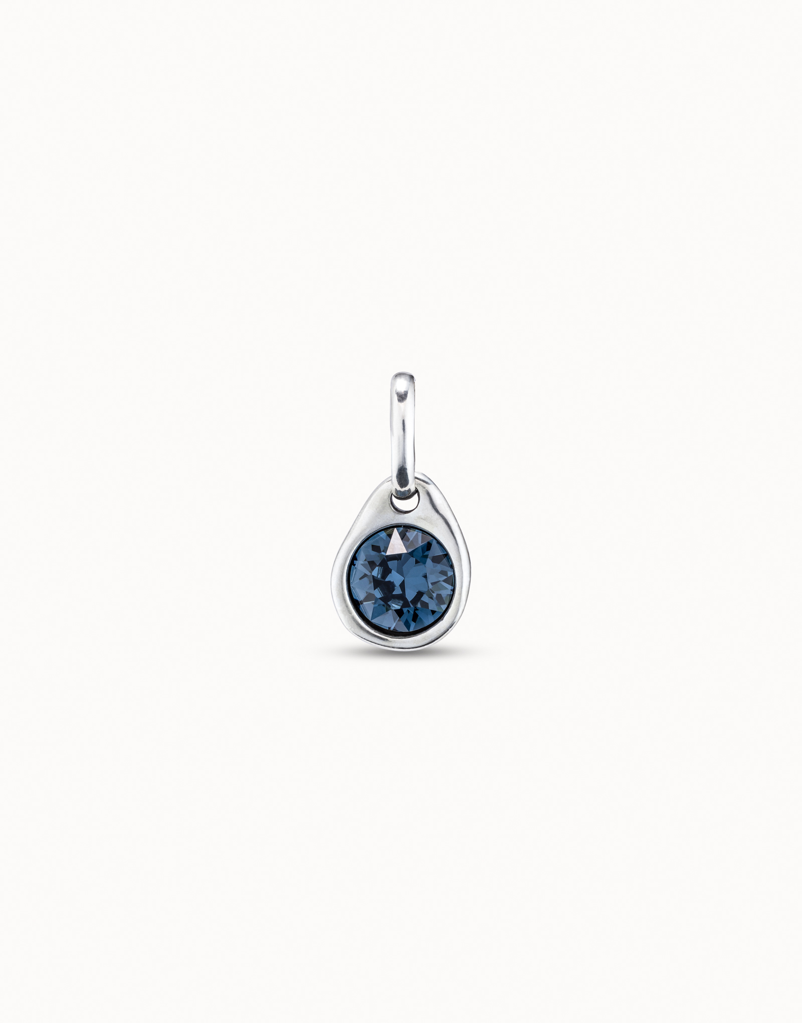 Charm circolare placcato argento Sterling con cristallo, Argent, large image number null