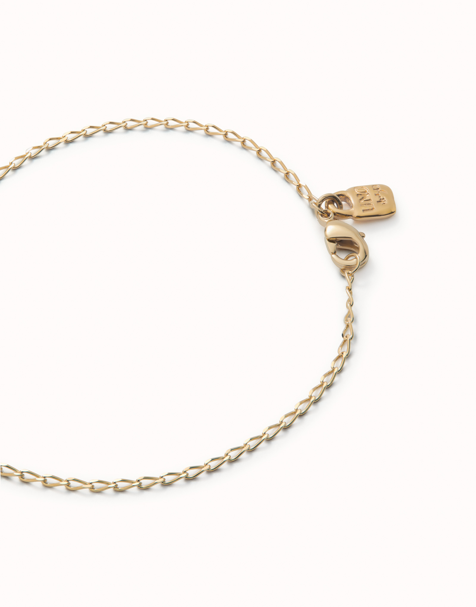 18K gold-plated bracelet with oval links., Golden, large image number null