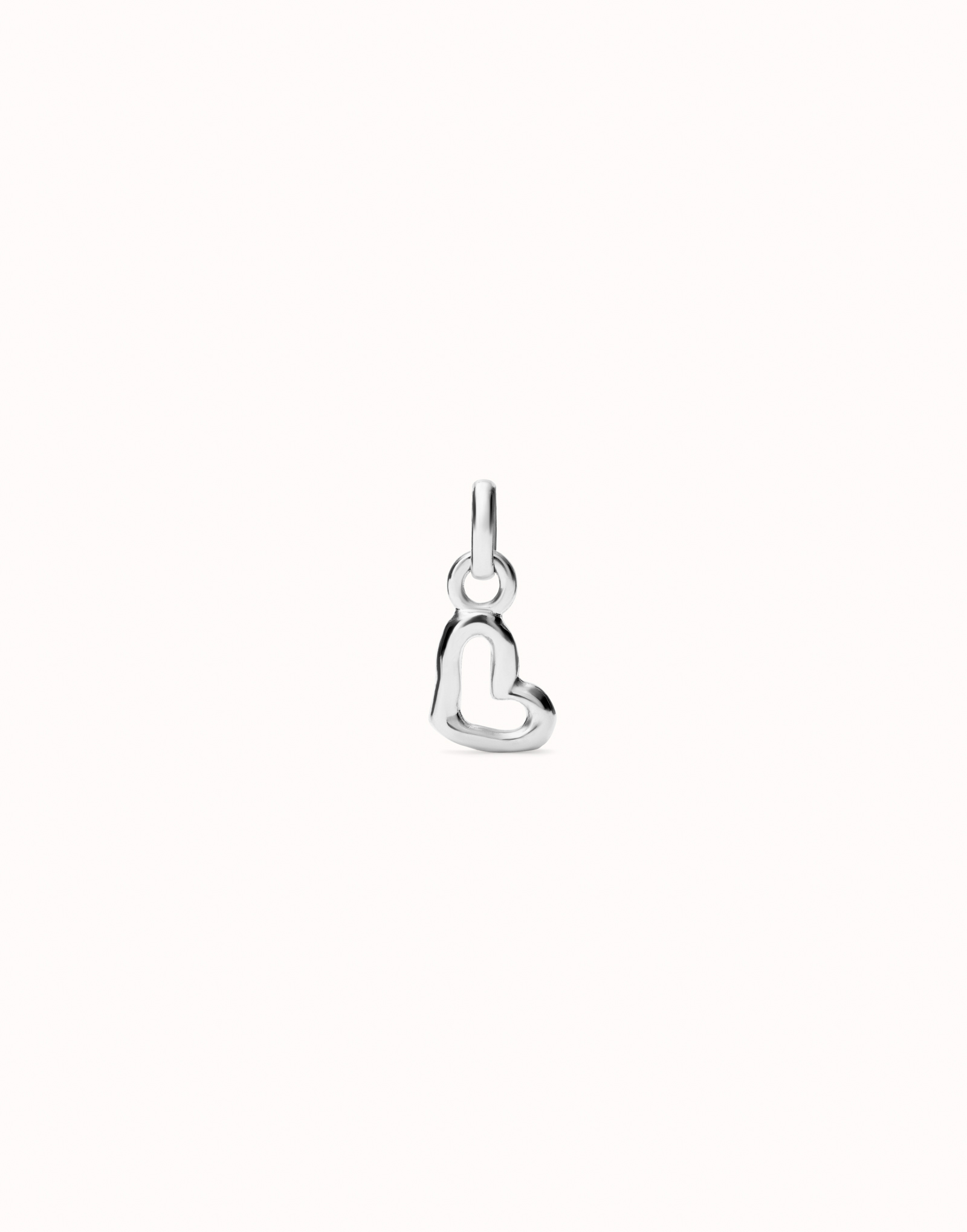 Charm placcato argento Sterling a forma di cuore., Argent, large image number null