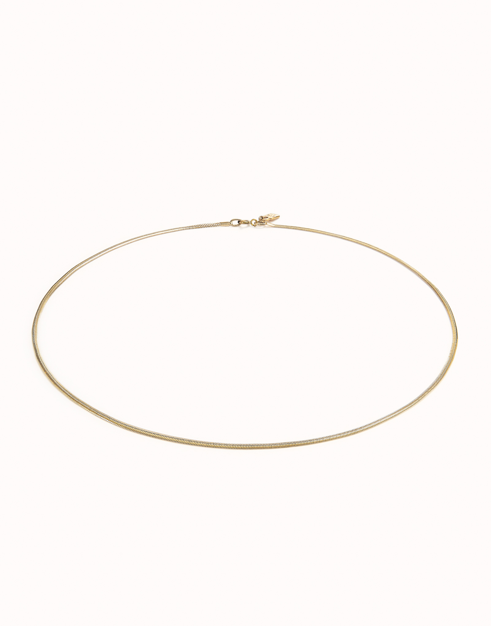 18K gold-plated short flat chain., Golden, large image number null
