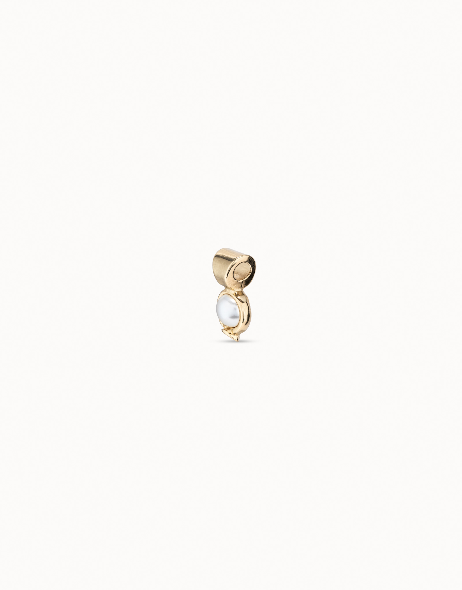 18K gold-plated charm with pearl, Golden, large image number null