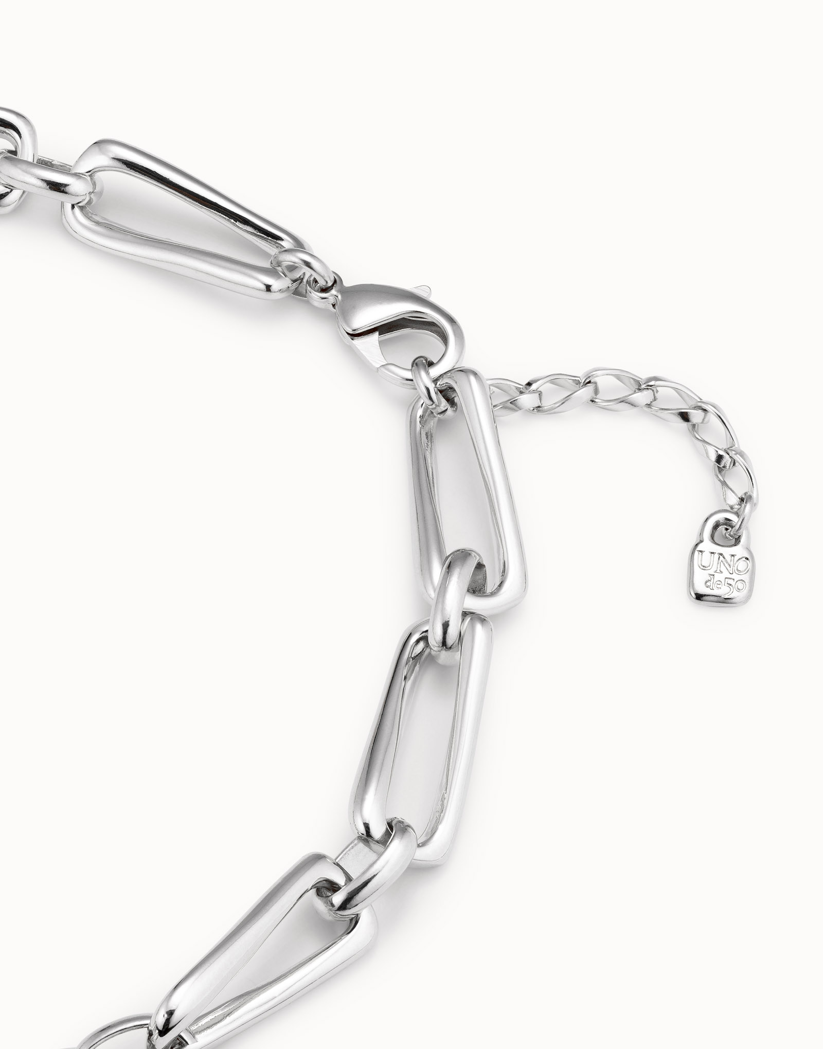 Collana placcata argento Sterling con maglie quadrate, Argent, large image number null