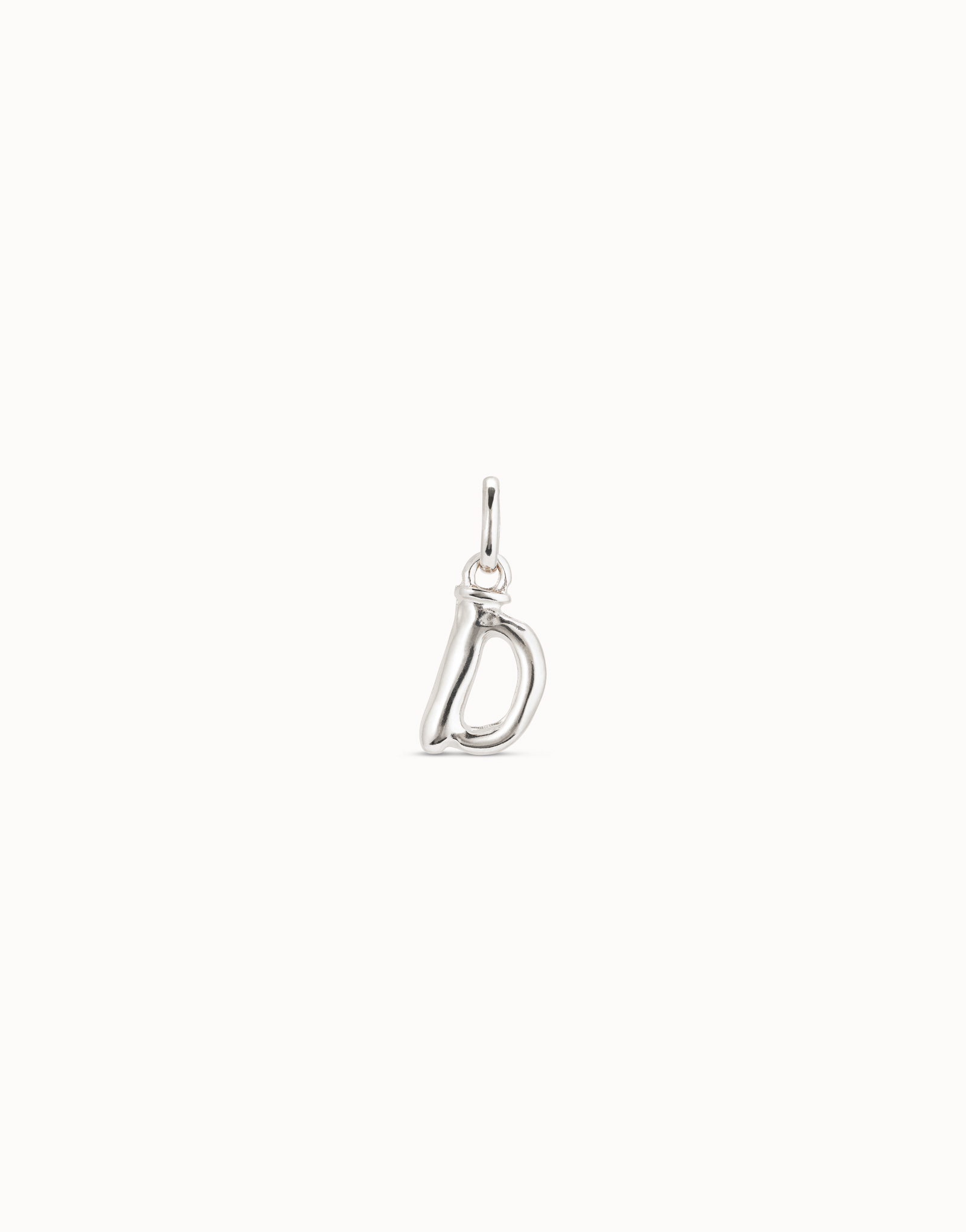 Charm placcato argento Sterling a forma di lettera D, Argent, large image number null