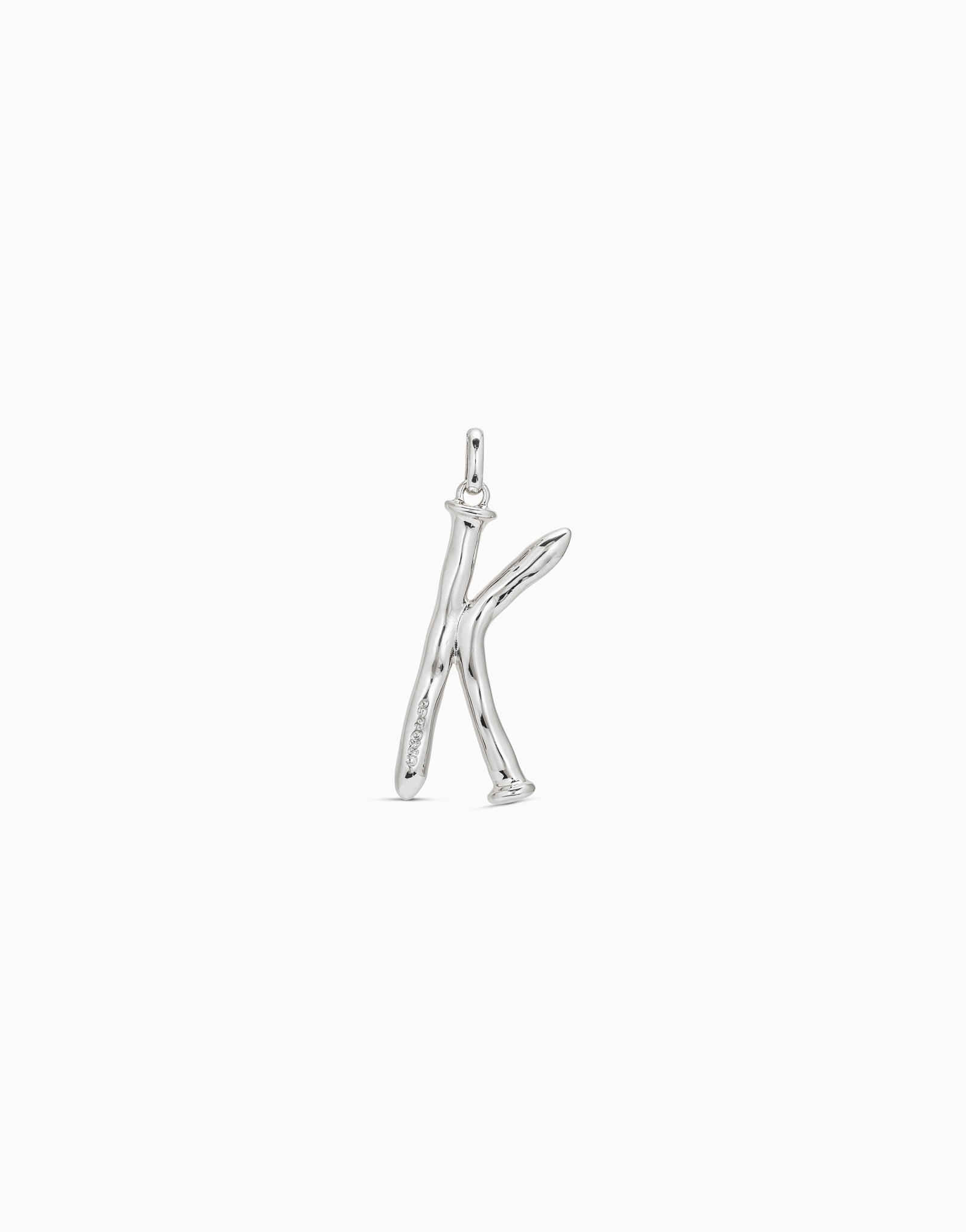 Ciondolo placcato argento Sterling a forma di lettera K, Argent, large image number null