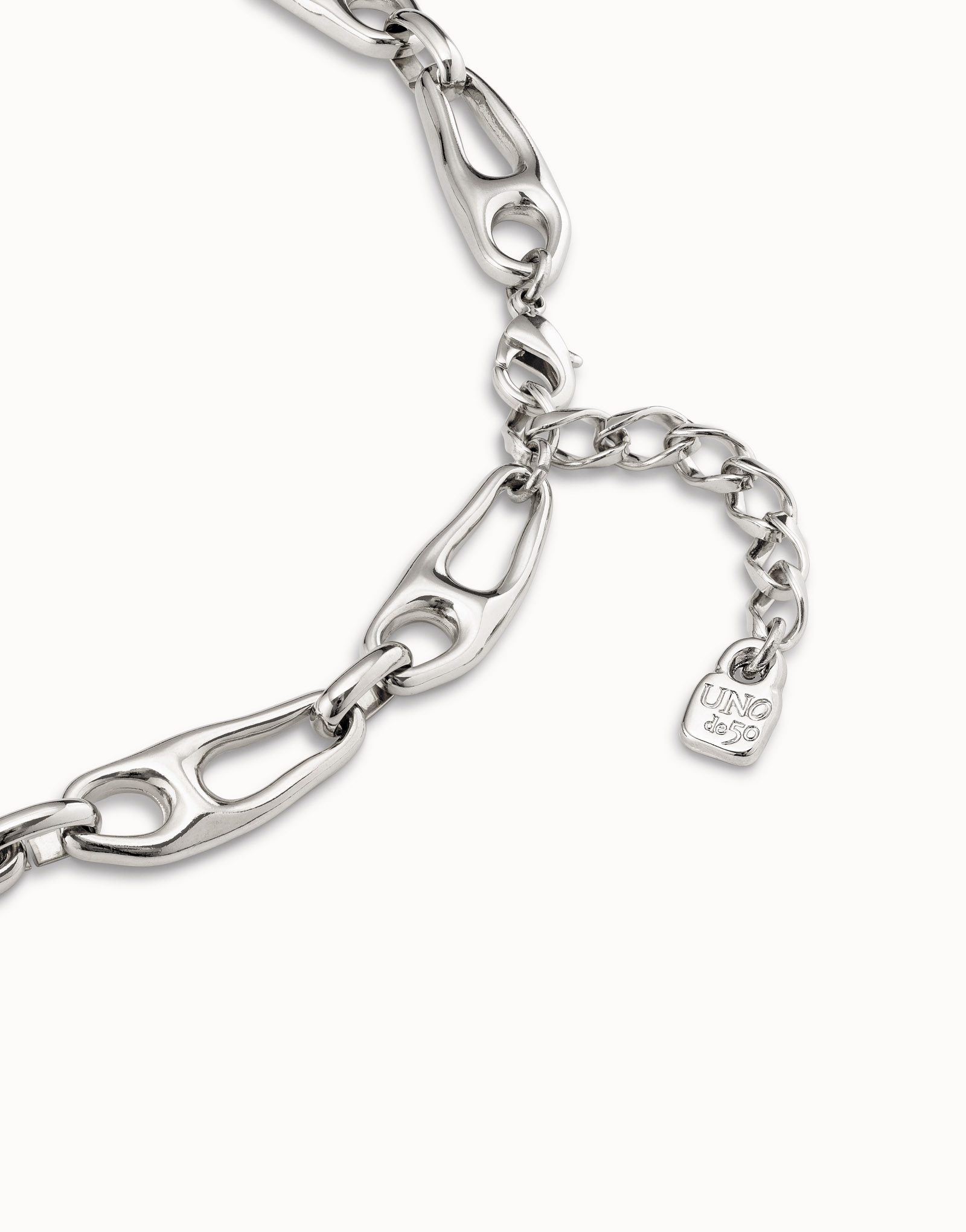 Collana corta placcata argento Sterling e maglie piccole, Argent, large image number null