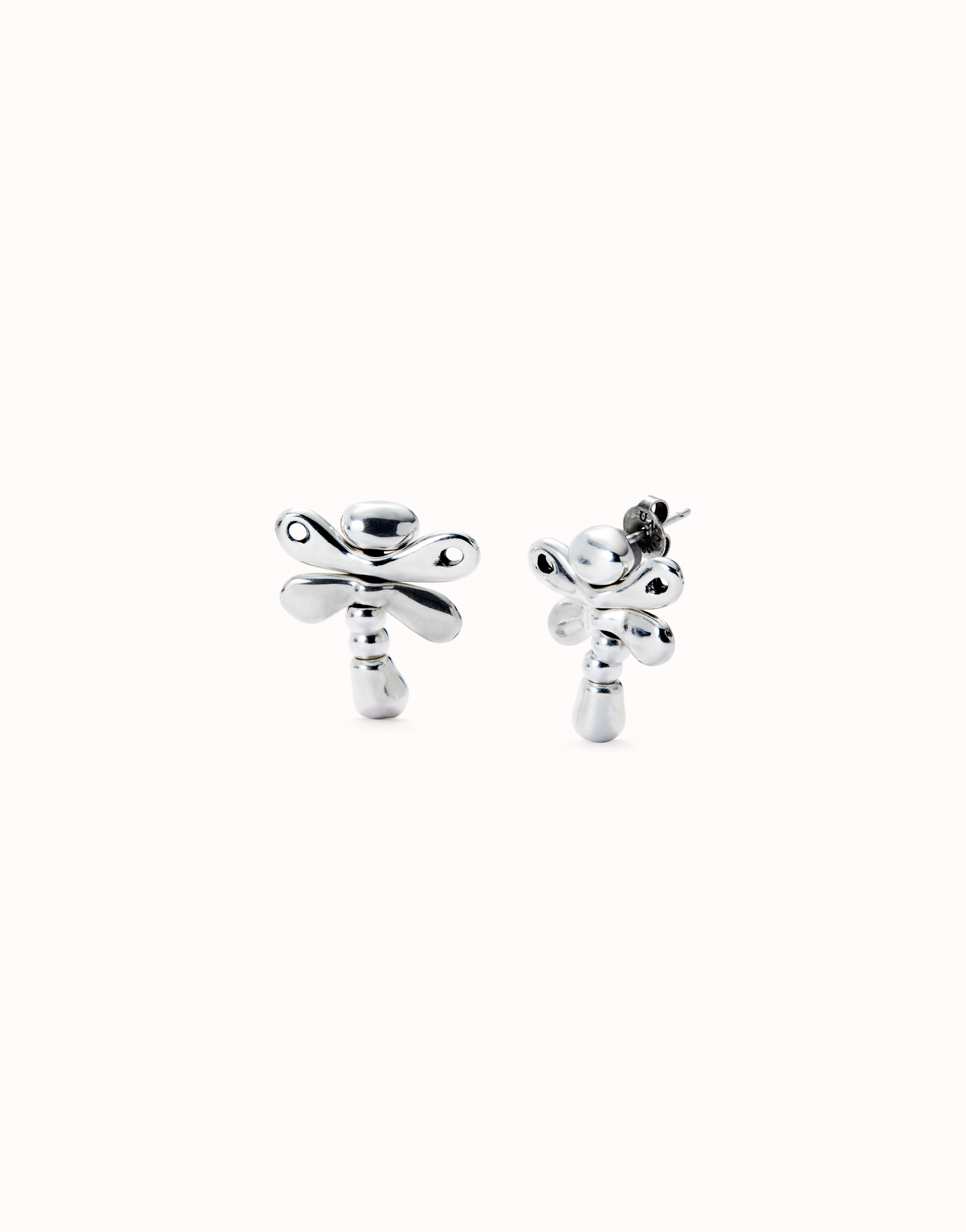 Sterling silver-plated dragonfly earrings, Silver, large image number null