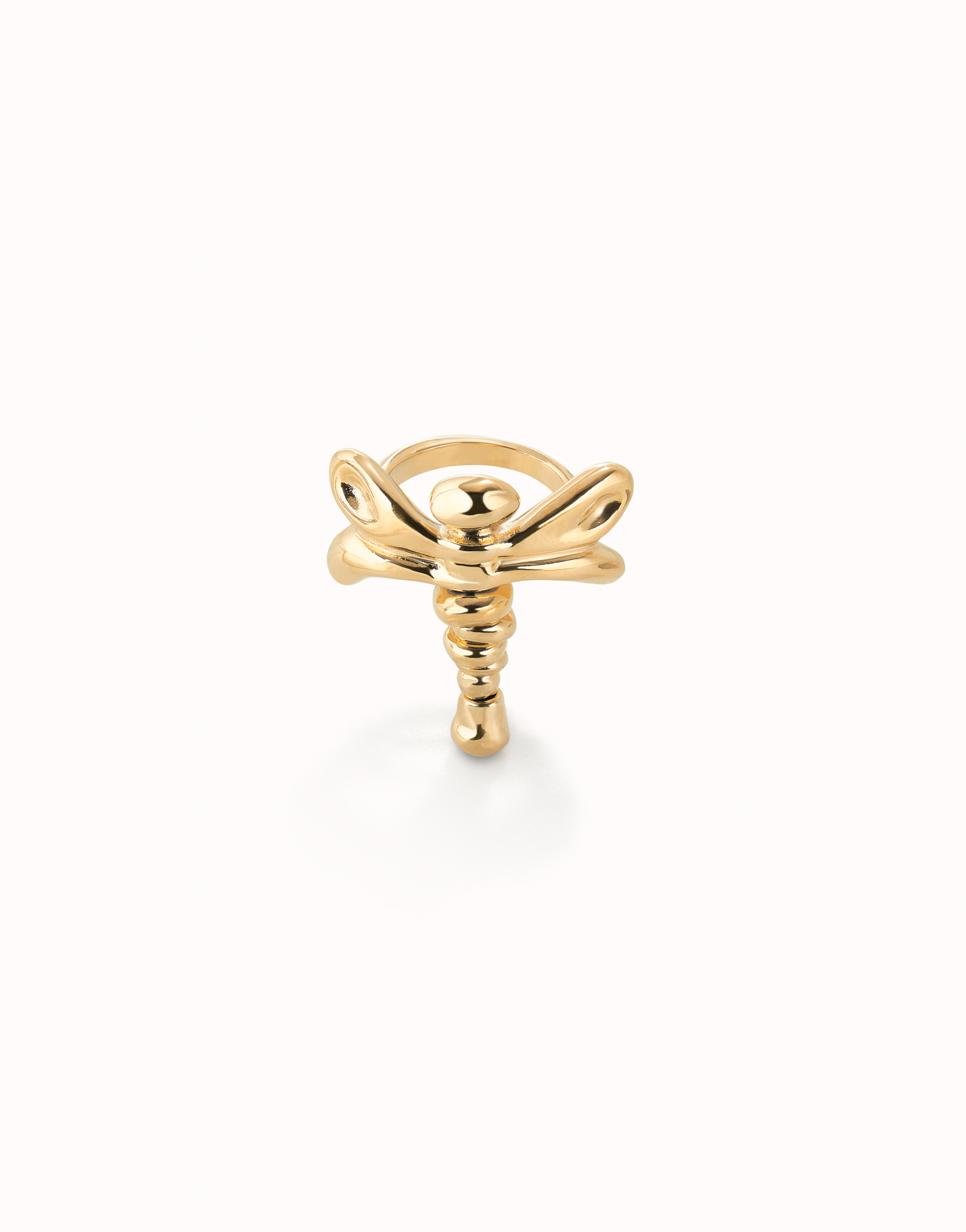 18K gold-plated dragonfly ring, Golden, large image number null