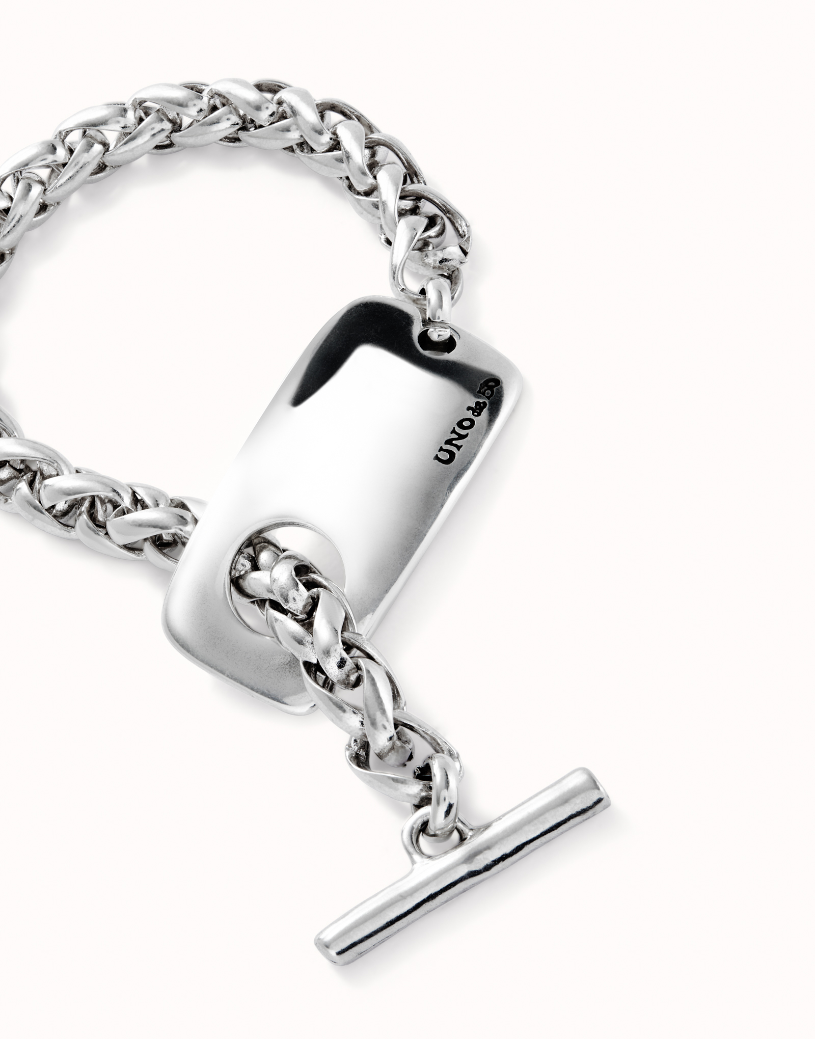 Bracelet chaîne plaqué argent avec une pièce réglable centrale, Argent, large image number null