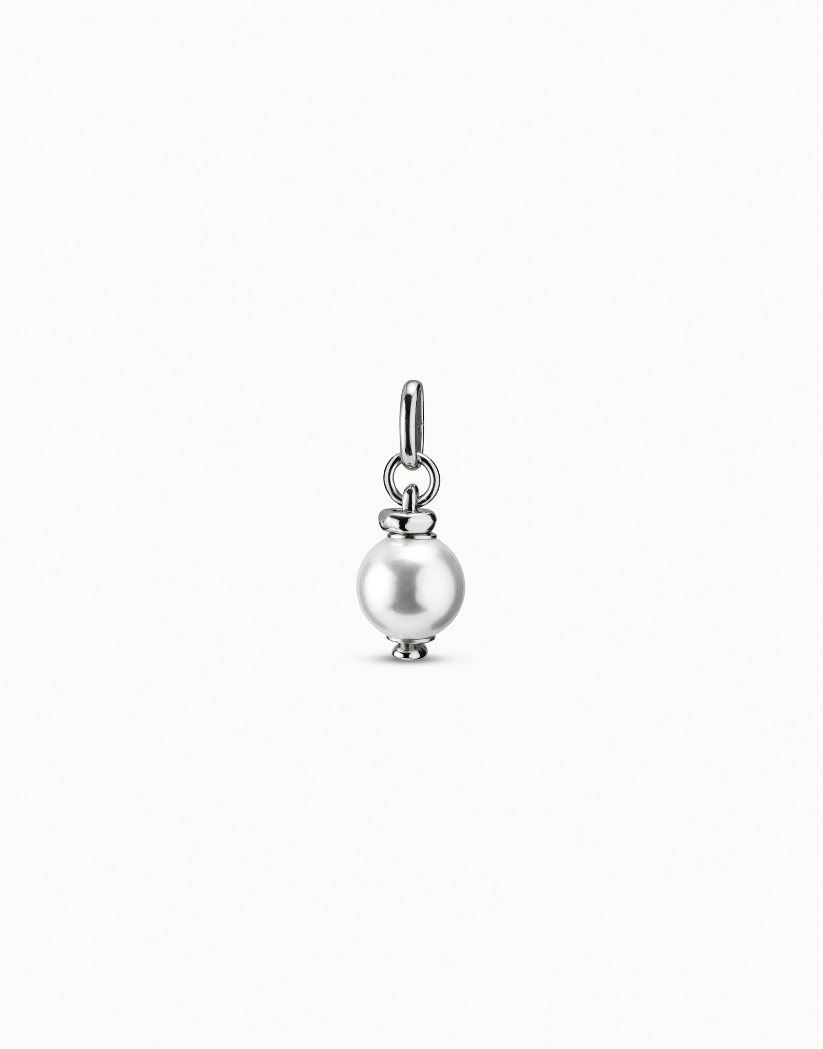 Charm placcato argento Sterling con perla bianca, Argent, large image number null