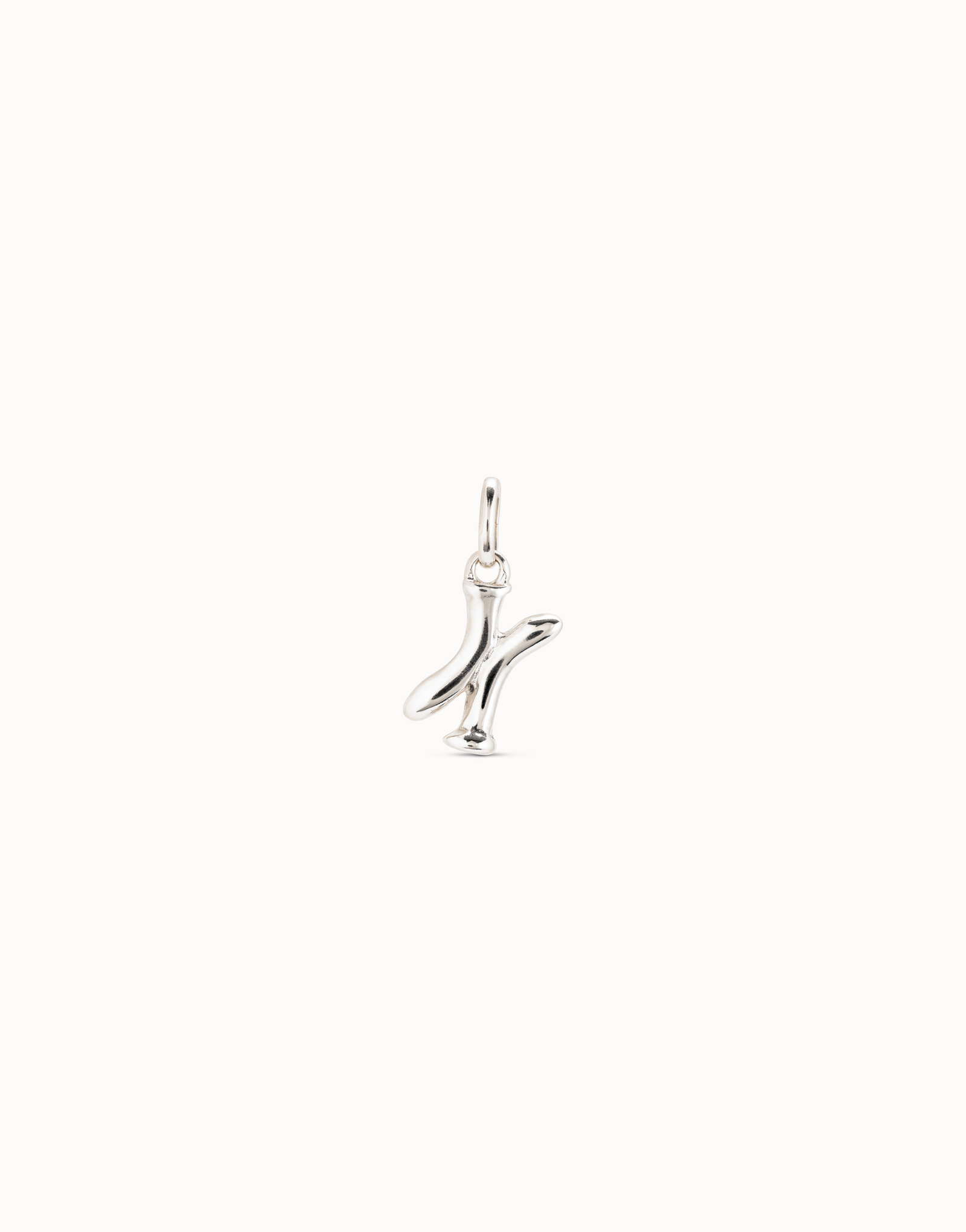 Sterling silver-plated letter X charm, Silver, large image number null