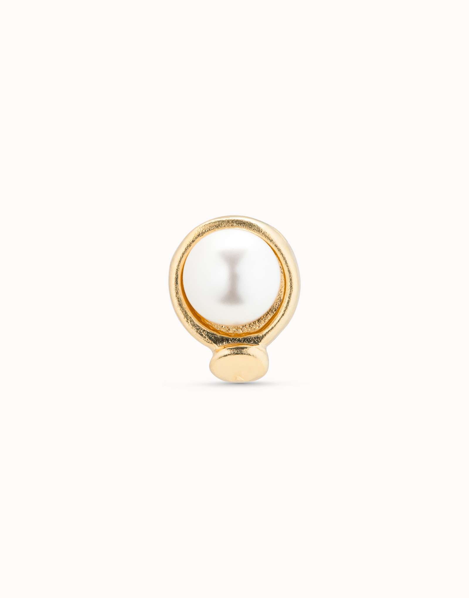 Piercing placcato oro 18k a forma di cerchio inchiodato e perla, Dorado, large image number null