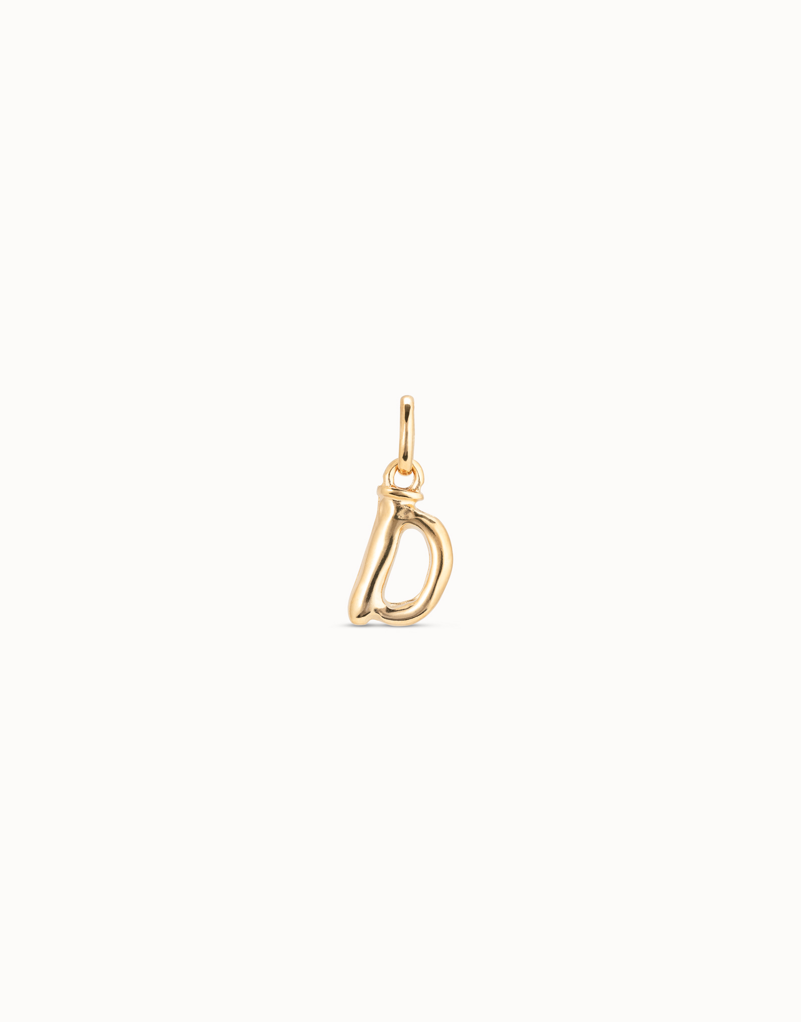 Charm placcato oro 18k a forma di lettera D, Dorado, large image number null