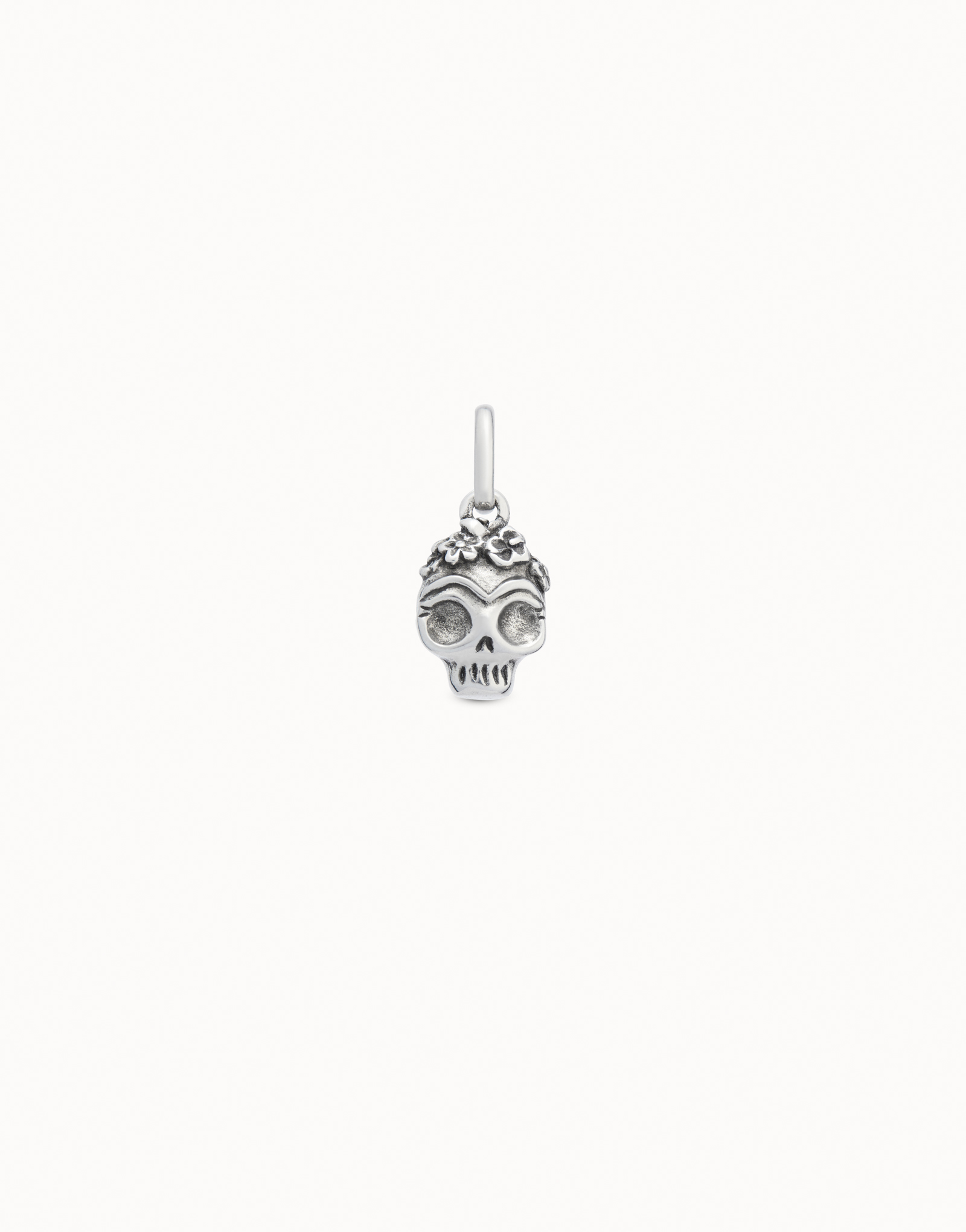 Charm placcato argento Sterling a forma di teschio, Argent, large image number null