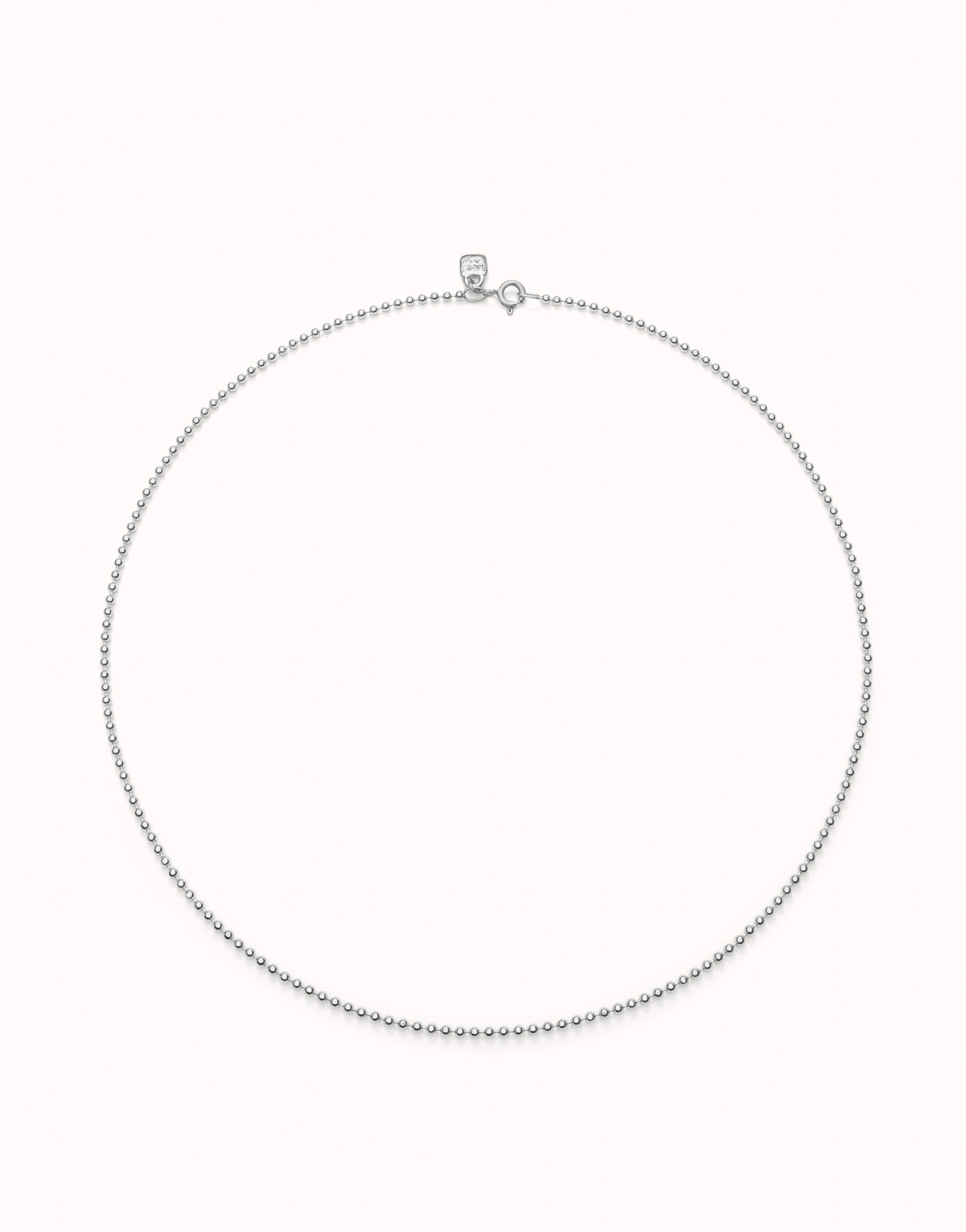 Sterling silver-plated mid-sized chain with beads., Silver, large image number null