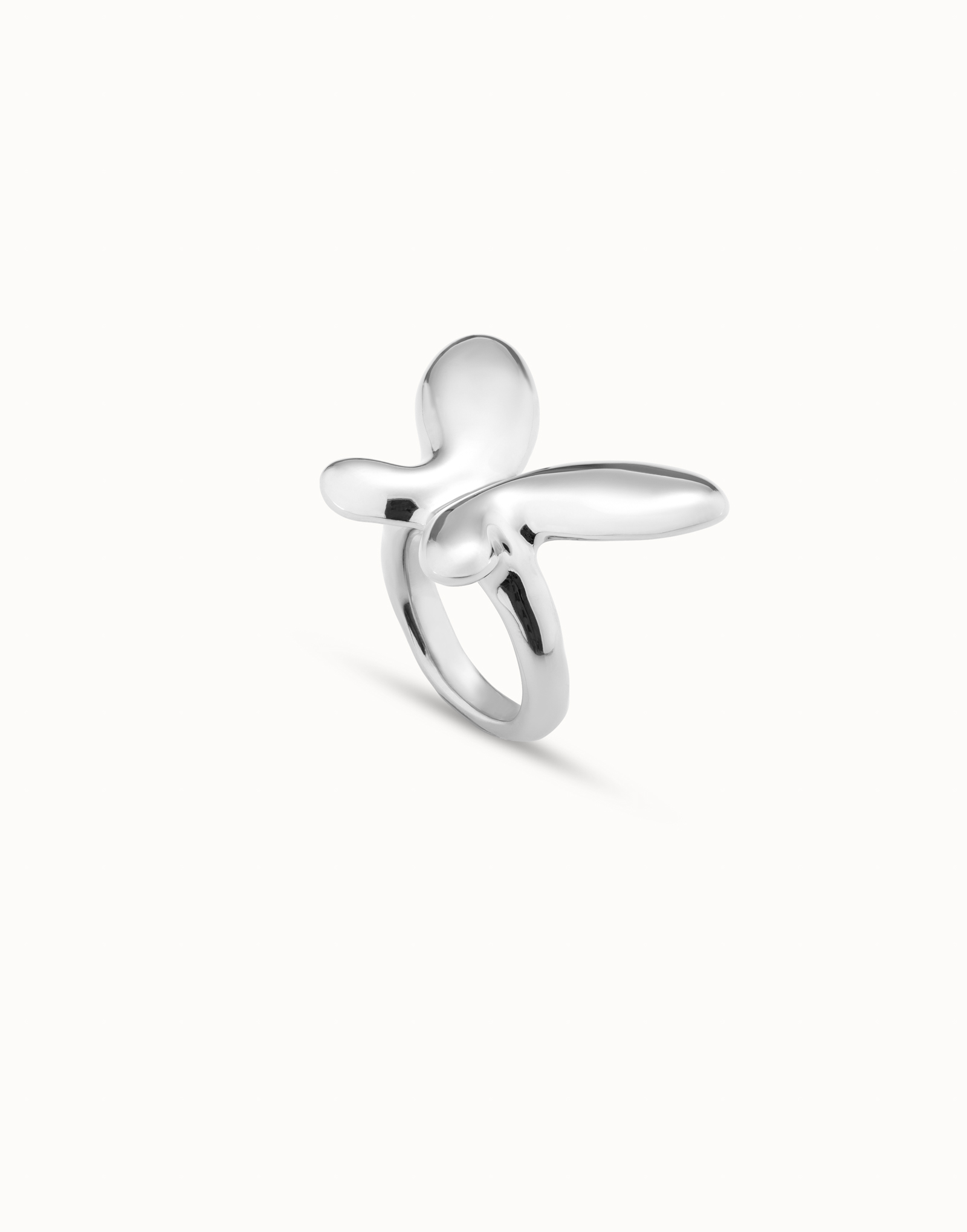 Anello placcato argento Sterling  a forma di farfalla grande, Argent, large image number null
