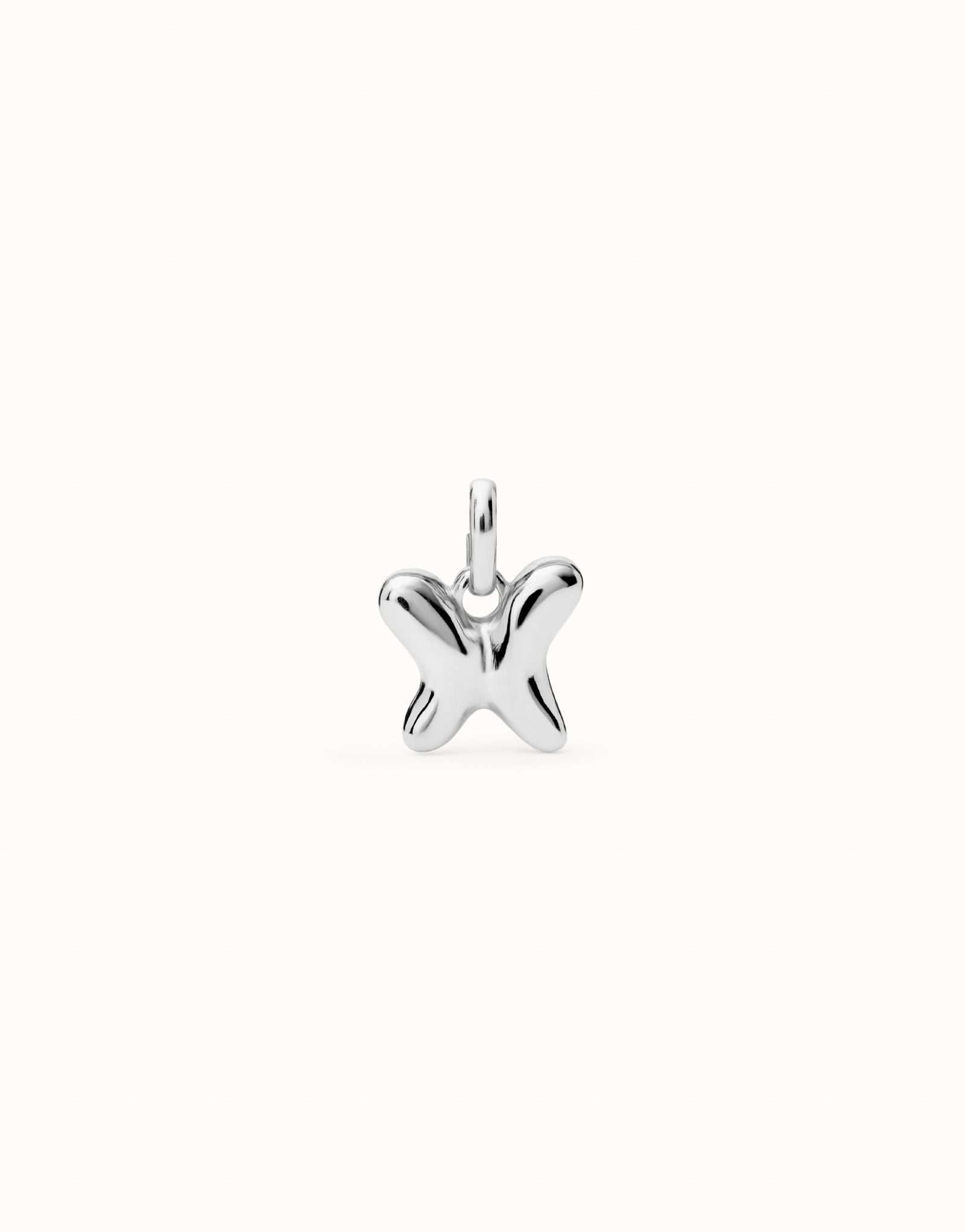 Sterling silver-plated butterfly charm., Silver, large image number null