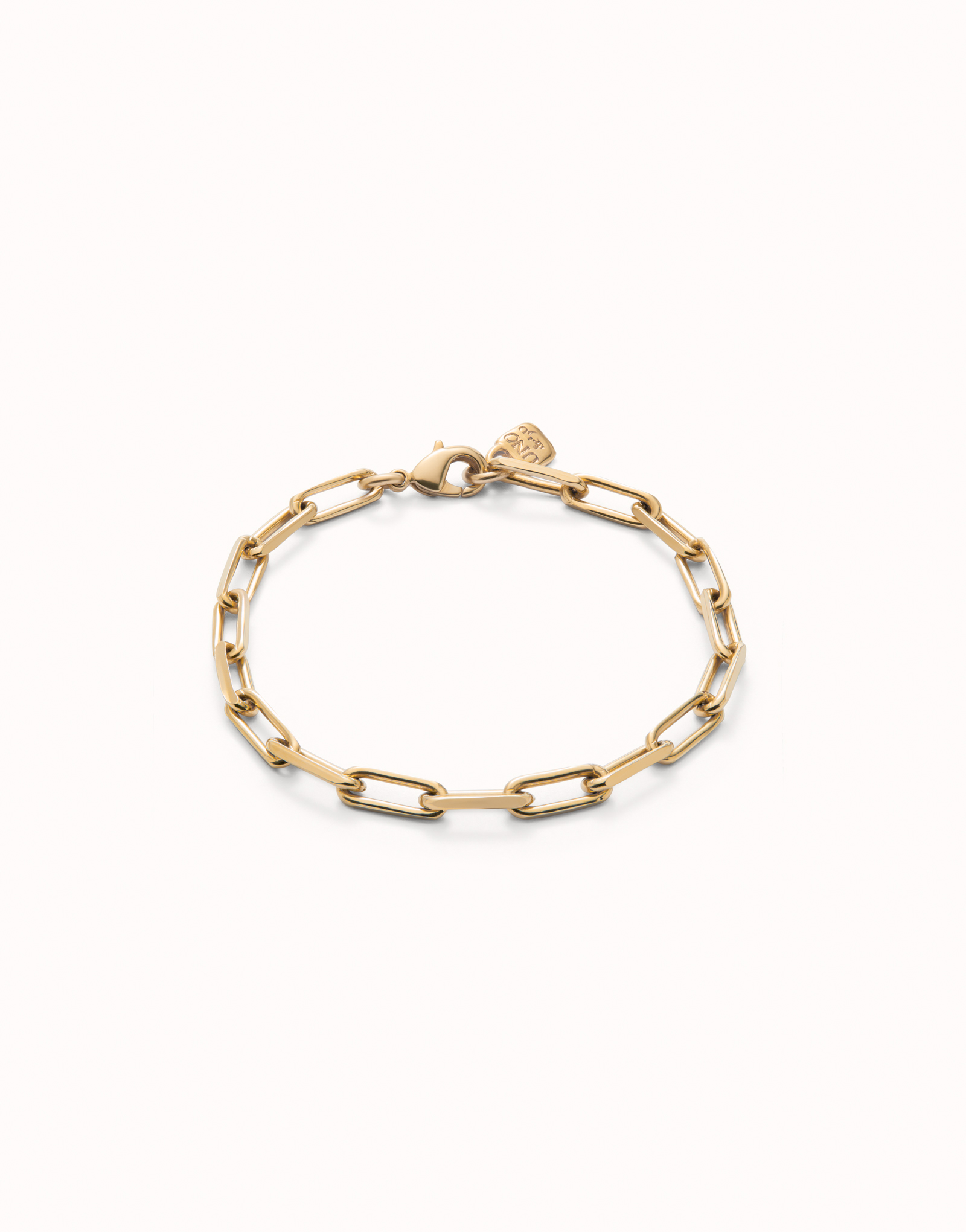 18K gold-plated bracelet with big links., Golden, large image number null