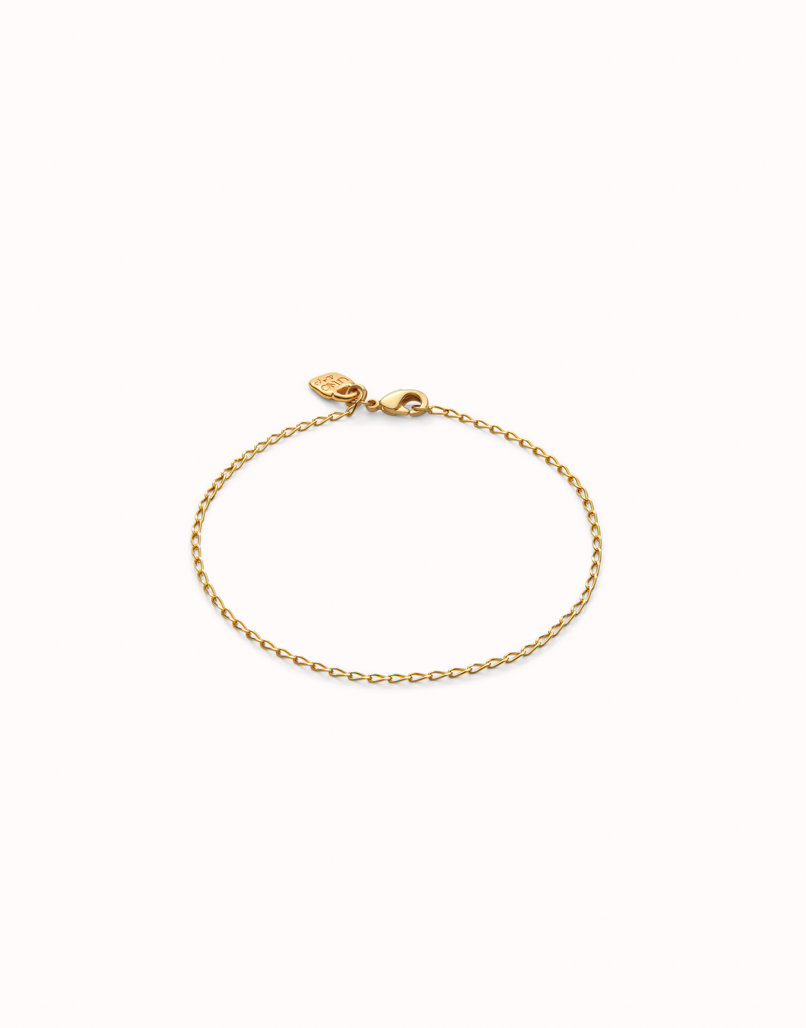 18K gold-plated bracelet with oval links., Golden, large image number null