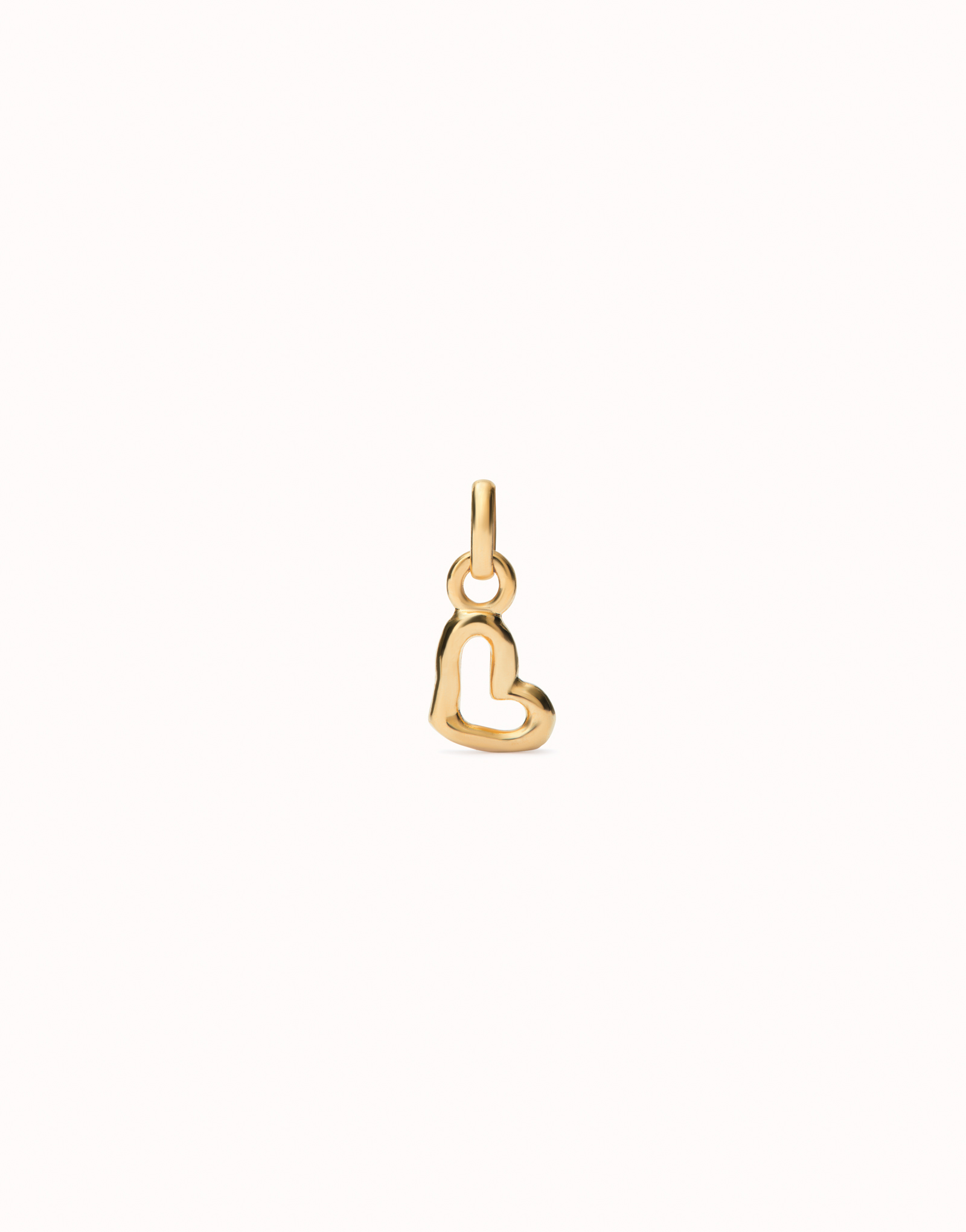 18K gold-plated heart-shaped charm., Golden, large image number null