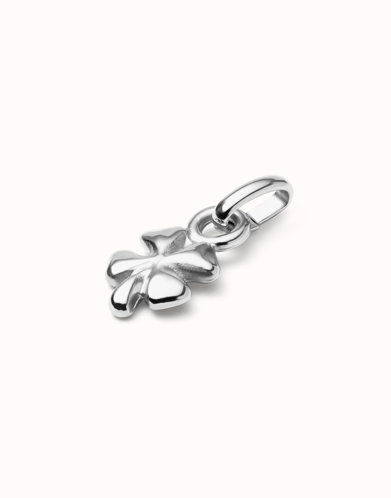 Charm placcato argento Sterling a forma di quadrifoglio., Argent, large image number null
