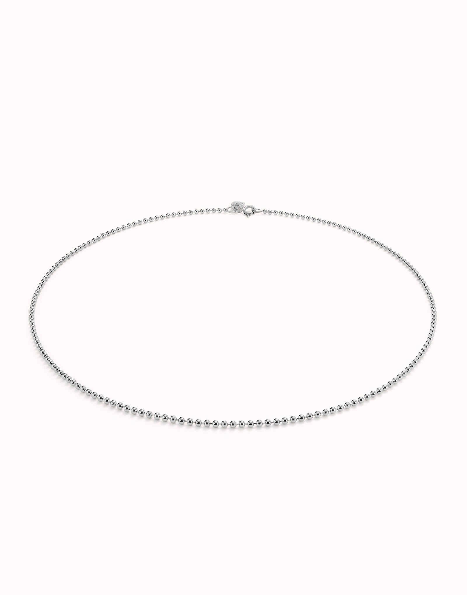 Sterling silver-plated mid-sized chain with beads., Silver, large image number null