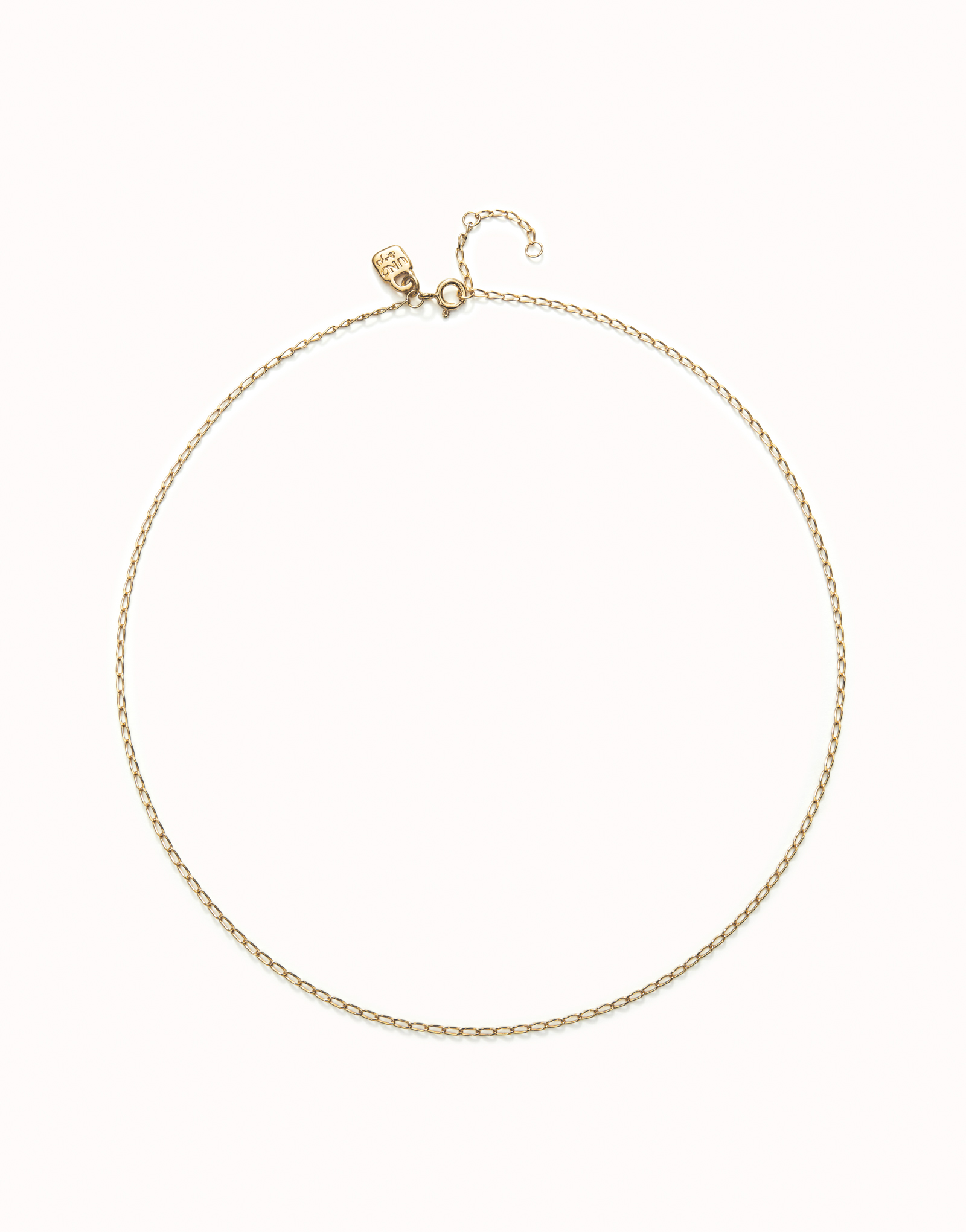 18K gold-plated long chain with small link., Golden, large image number null