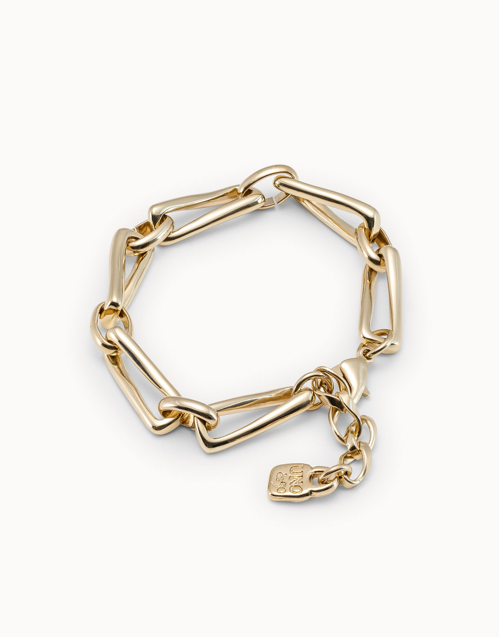 Bracelet plaqué or 18 carats avec petits maillons carrés, Or, large image number null