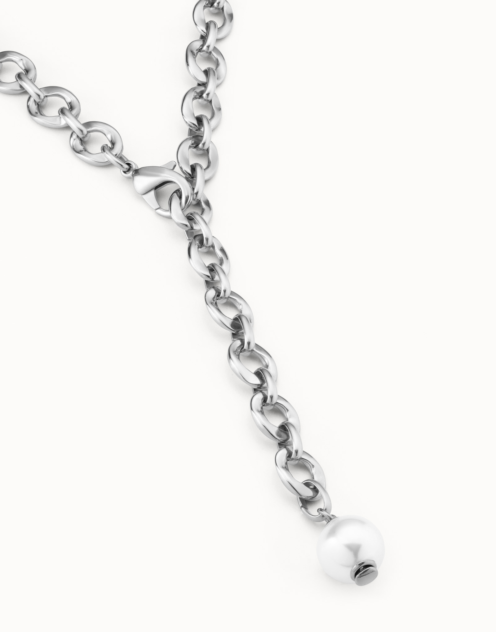 Collana placcata argento Sterling a maglie ovali, Argent, large image number null