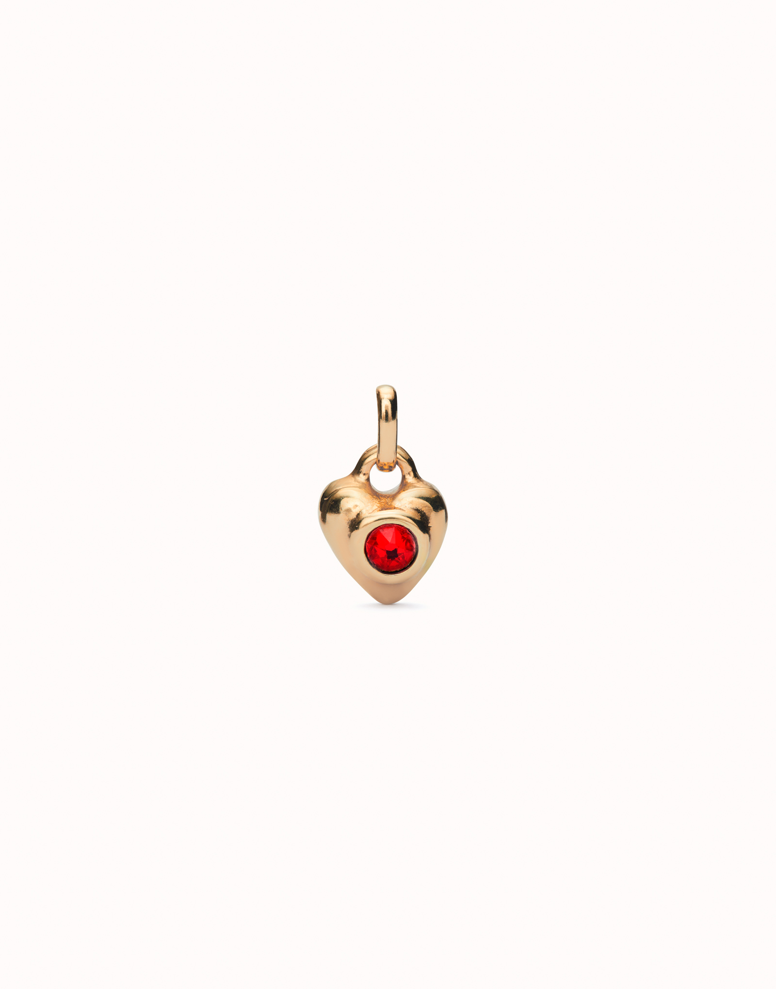 Charm plaqué or 18 carats avec cristal rouge., Or, large image number null