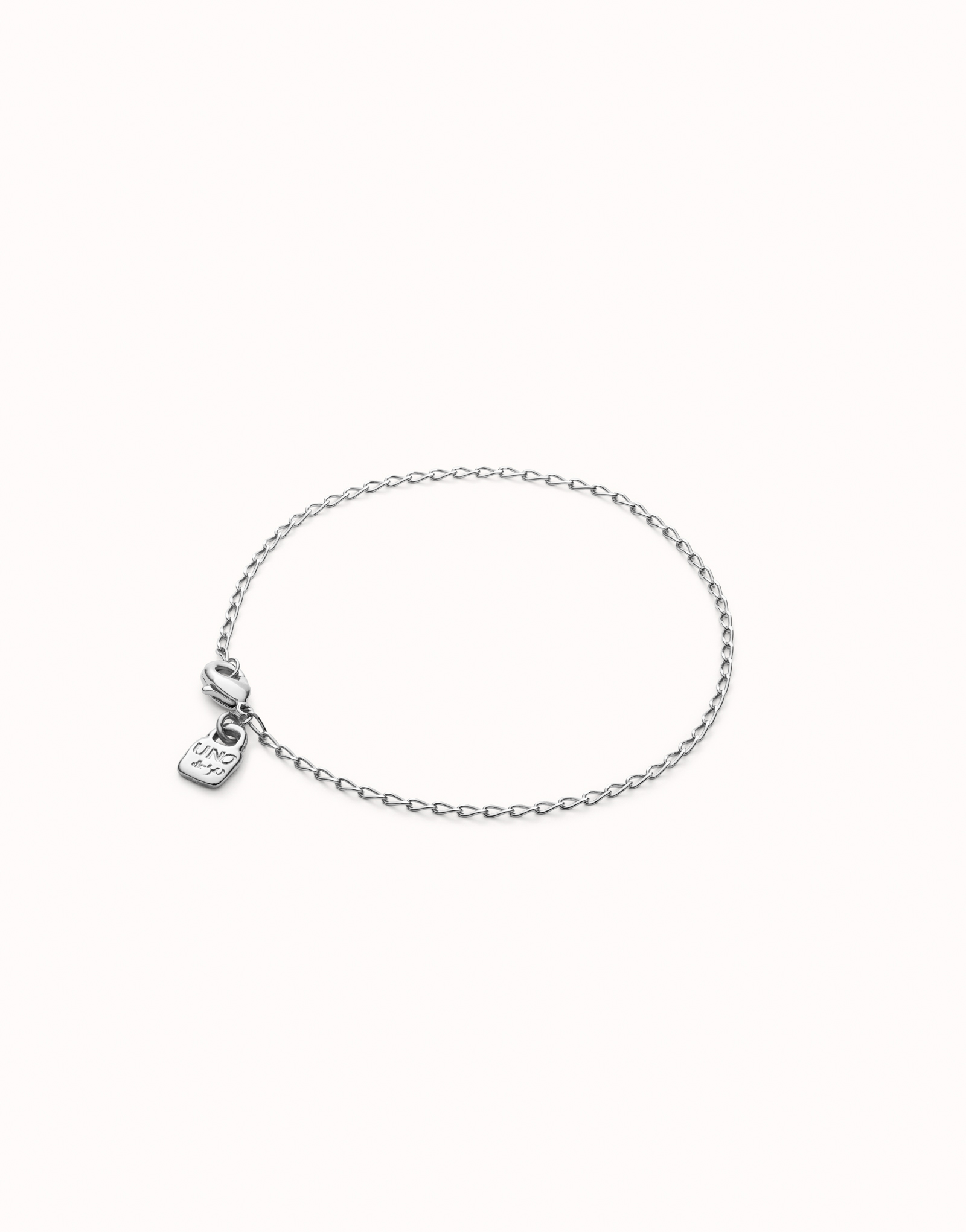Sterling silver-plated bracelet with oval links., Silver, large image number null
