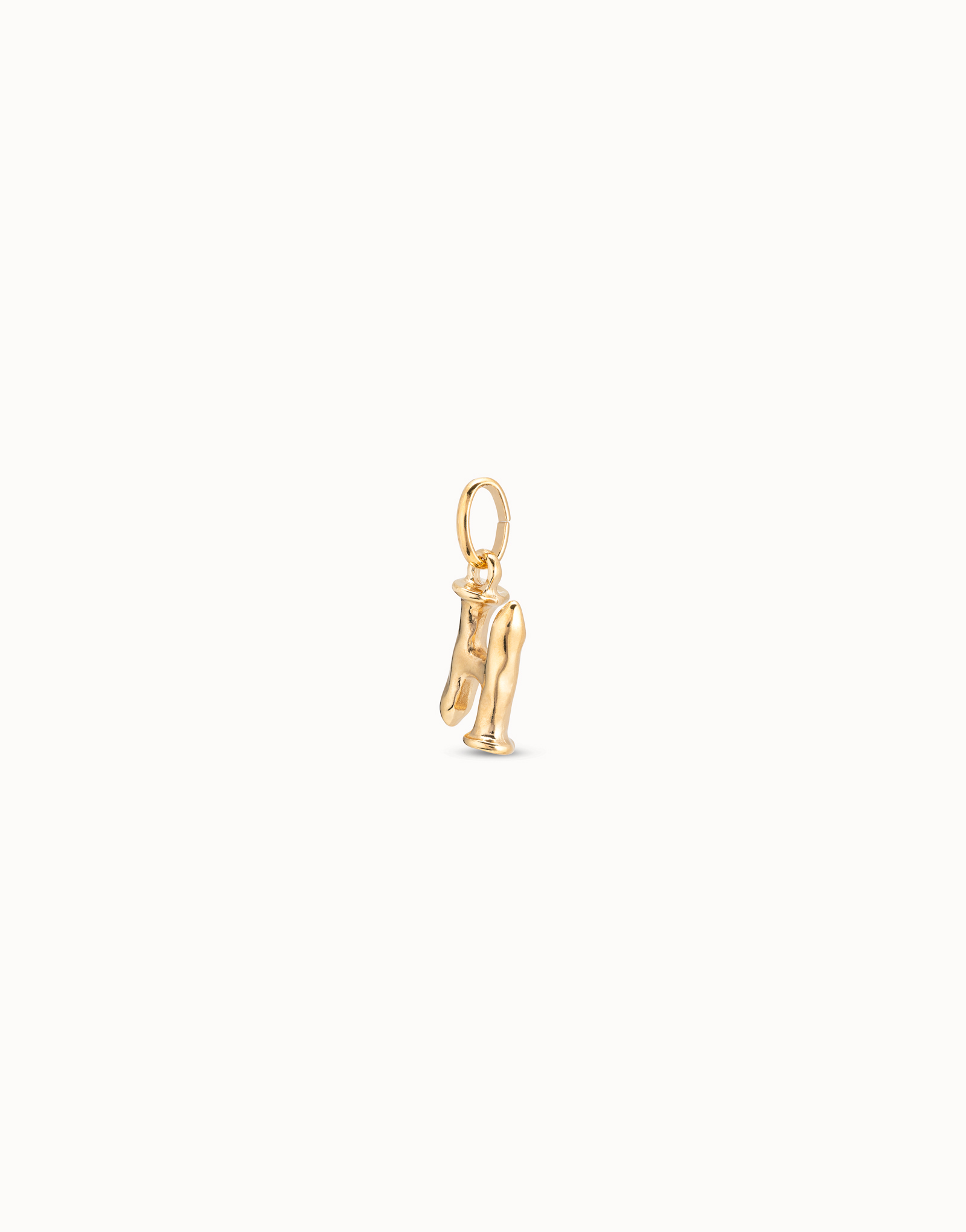 Charm placcato oro 18k a forma di lettera H, Dorado, large image number null