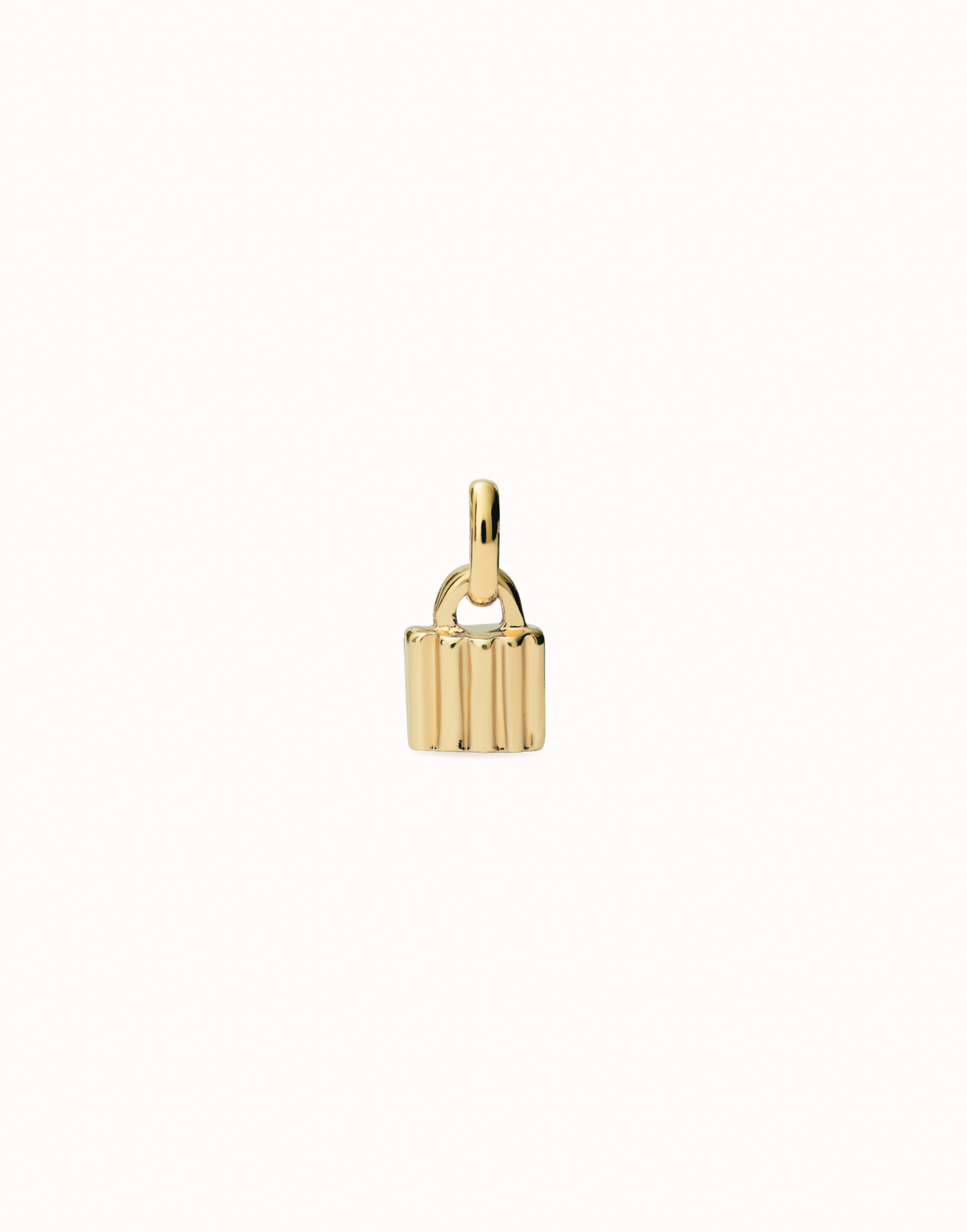 18K gold-plated padlock-shaped charm., Golden, large image number null
