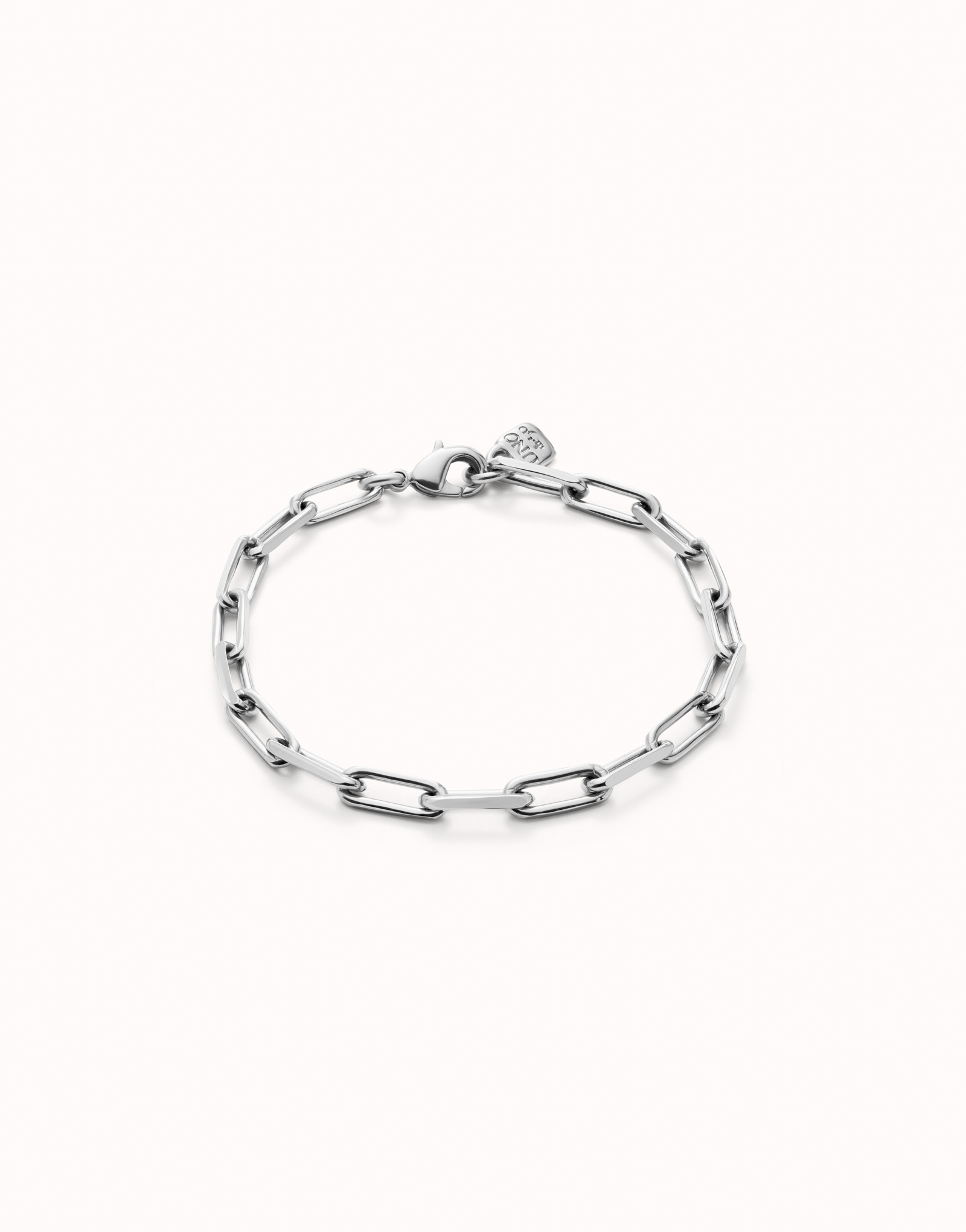Sterling silver-plated bracelet with big links., Silver, large image number null