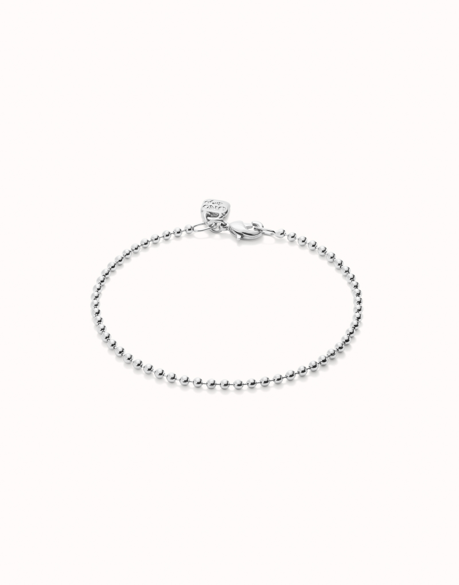 Sterling silver-plated beads bracelet., Silver, large image number null