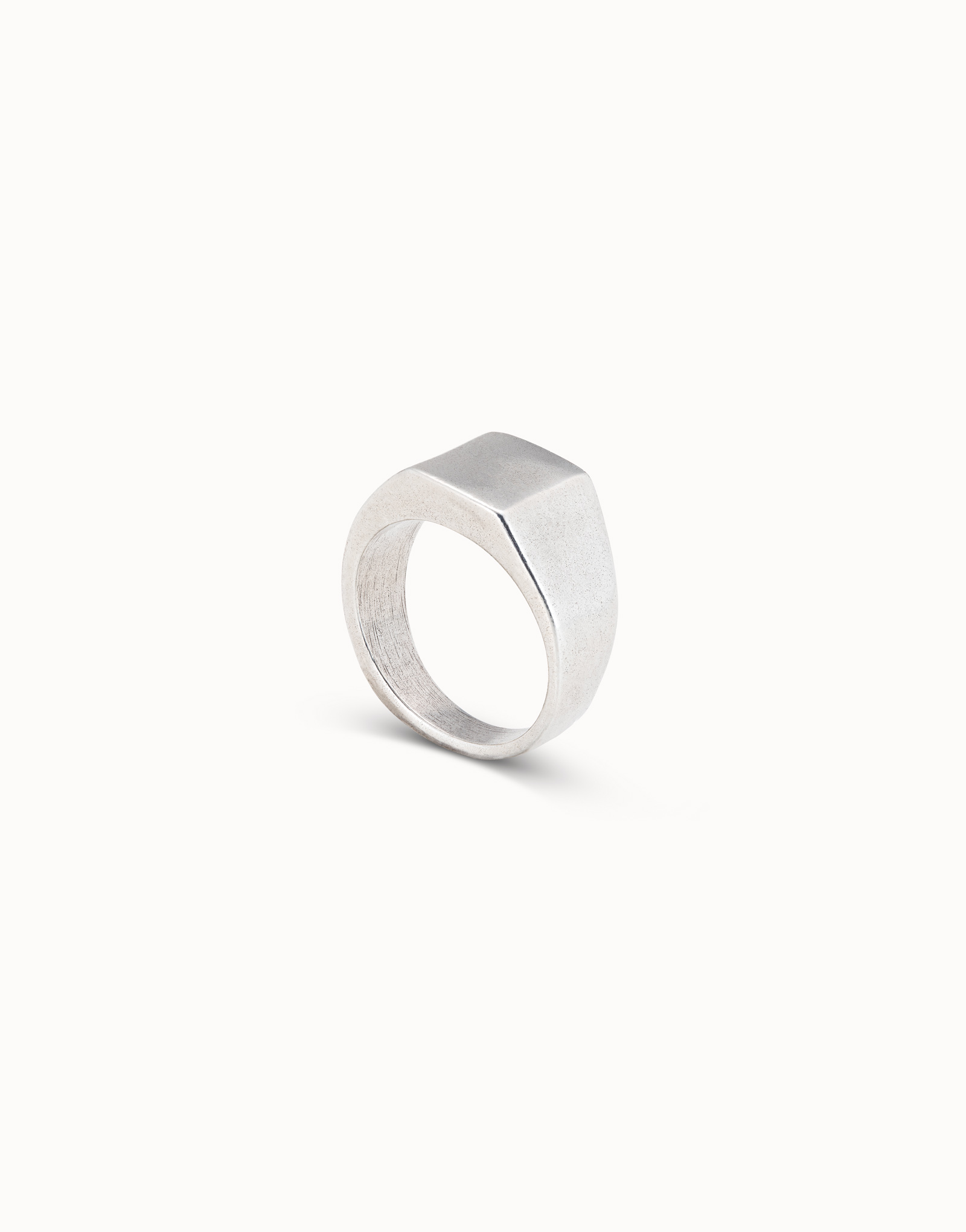 Anello superficie quadrata placcato argento Sterling, Argent, large image number null