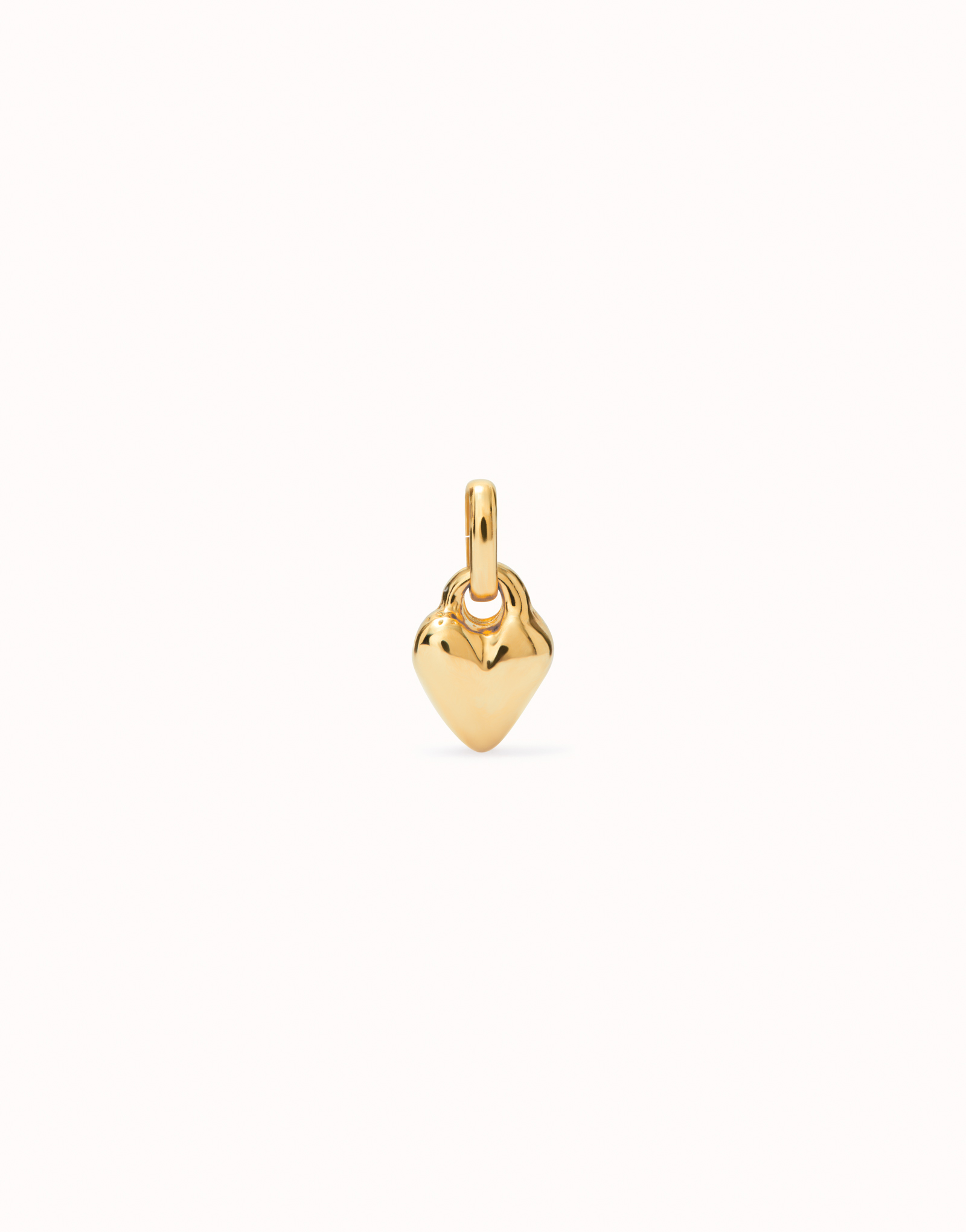 18K gold-plated heart-shaped charm., Golden, large image number null