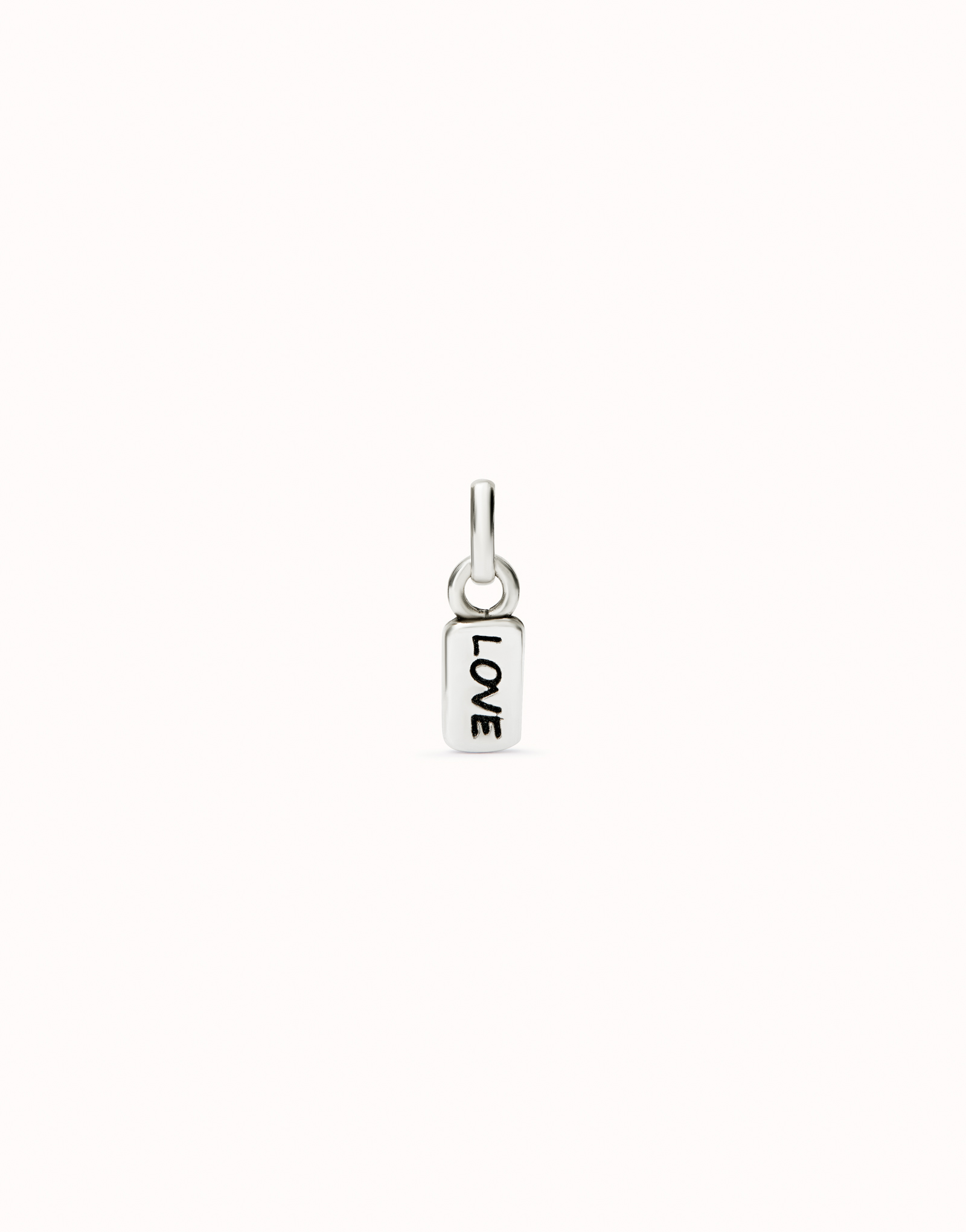 Charm placcato argento Sterling con parola “love”., Argent, large image number null
