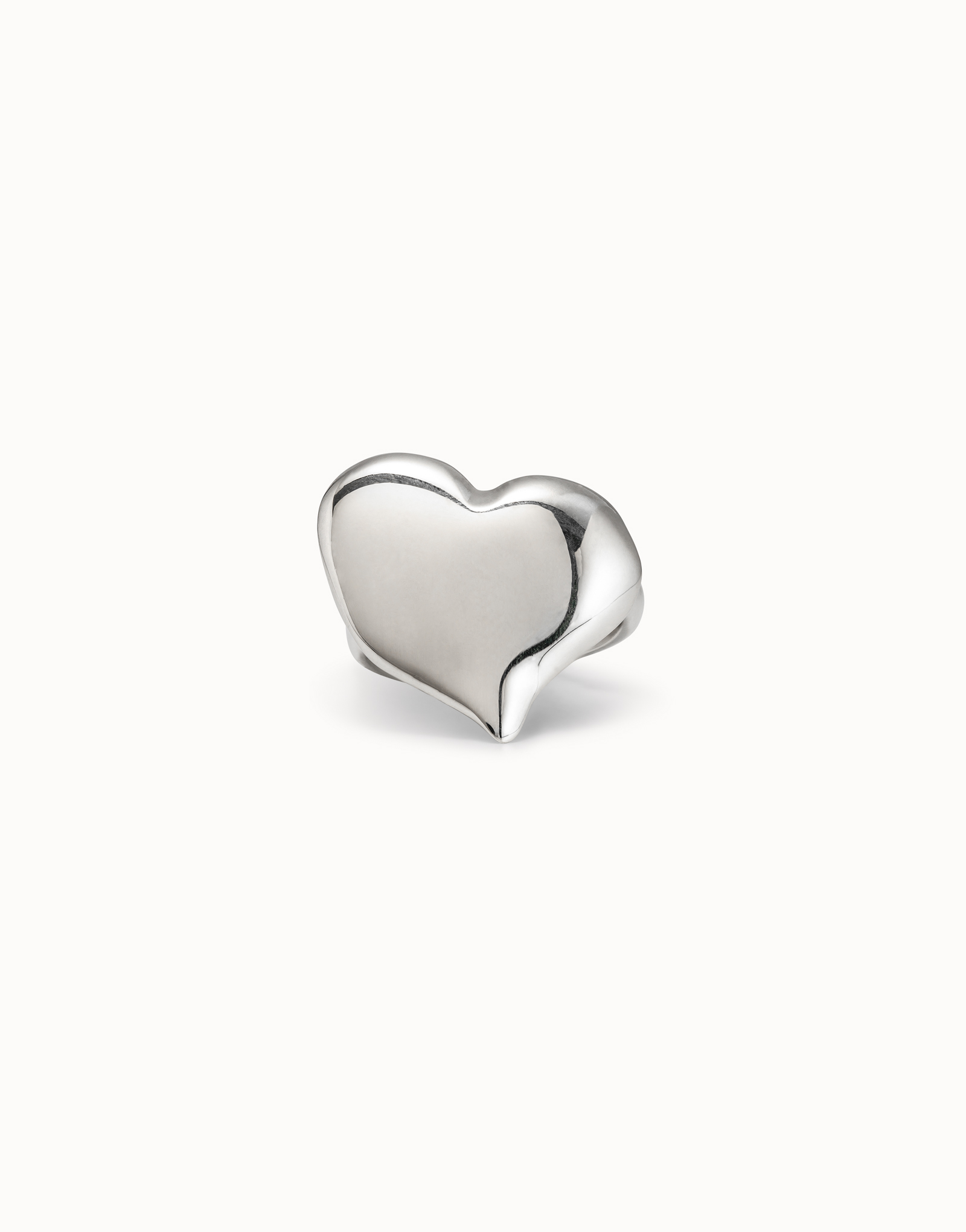 Anello a forma di cuore grande placcato argento Sterling., Argent, large image number null
