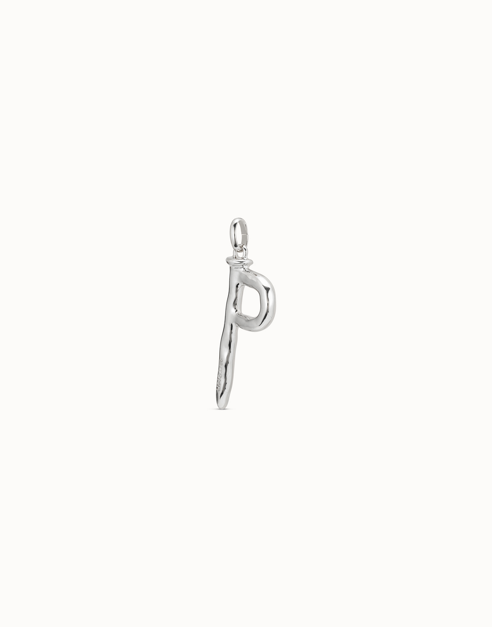 Ciondolo placcato argento Sterling a forma di lettera P, Argent, large image number null