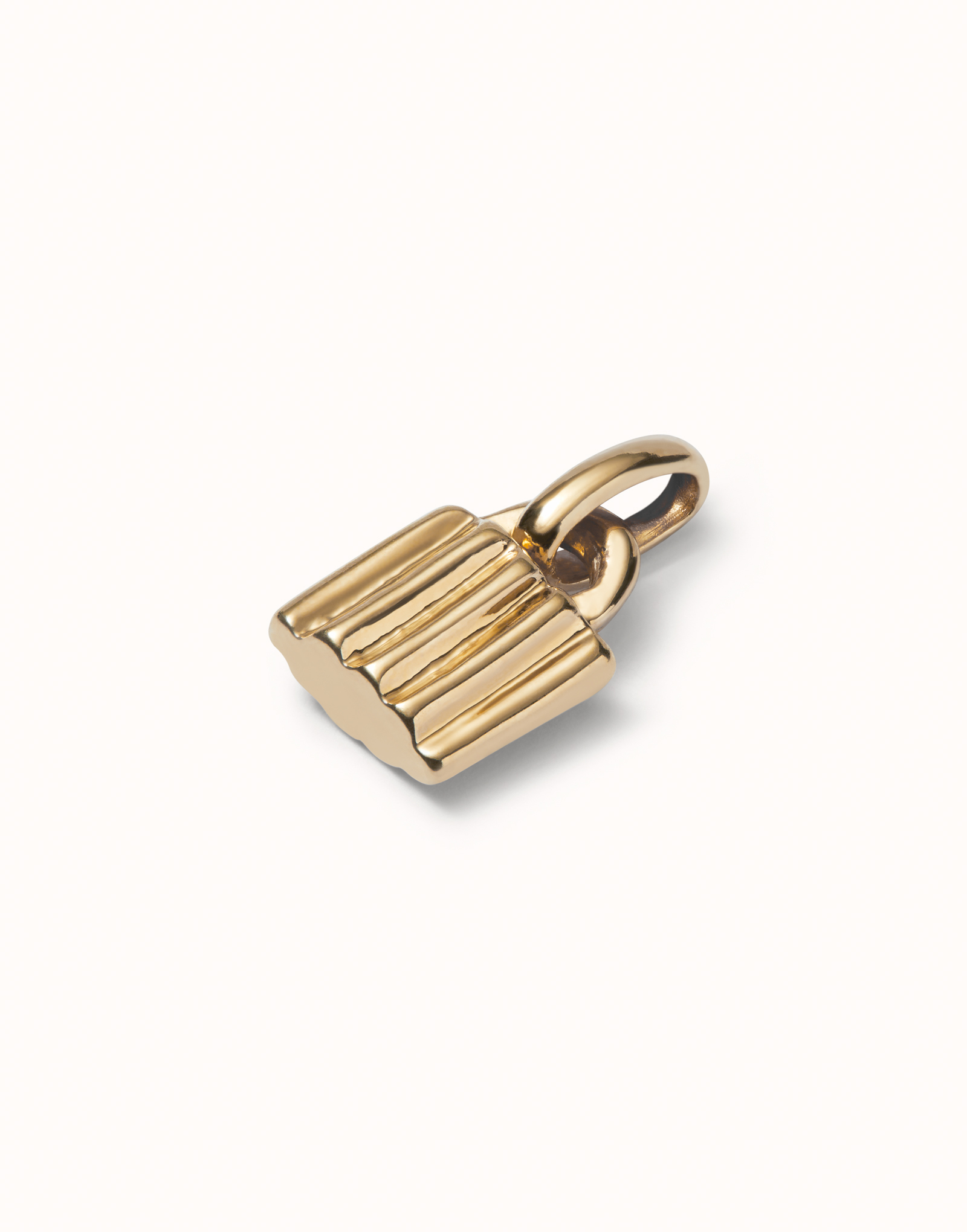 18K gold-plated padlock-shaped charm., Golden, large image number null