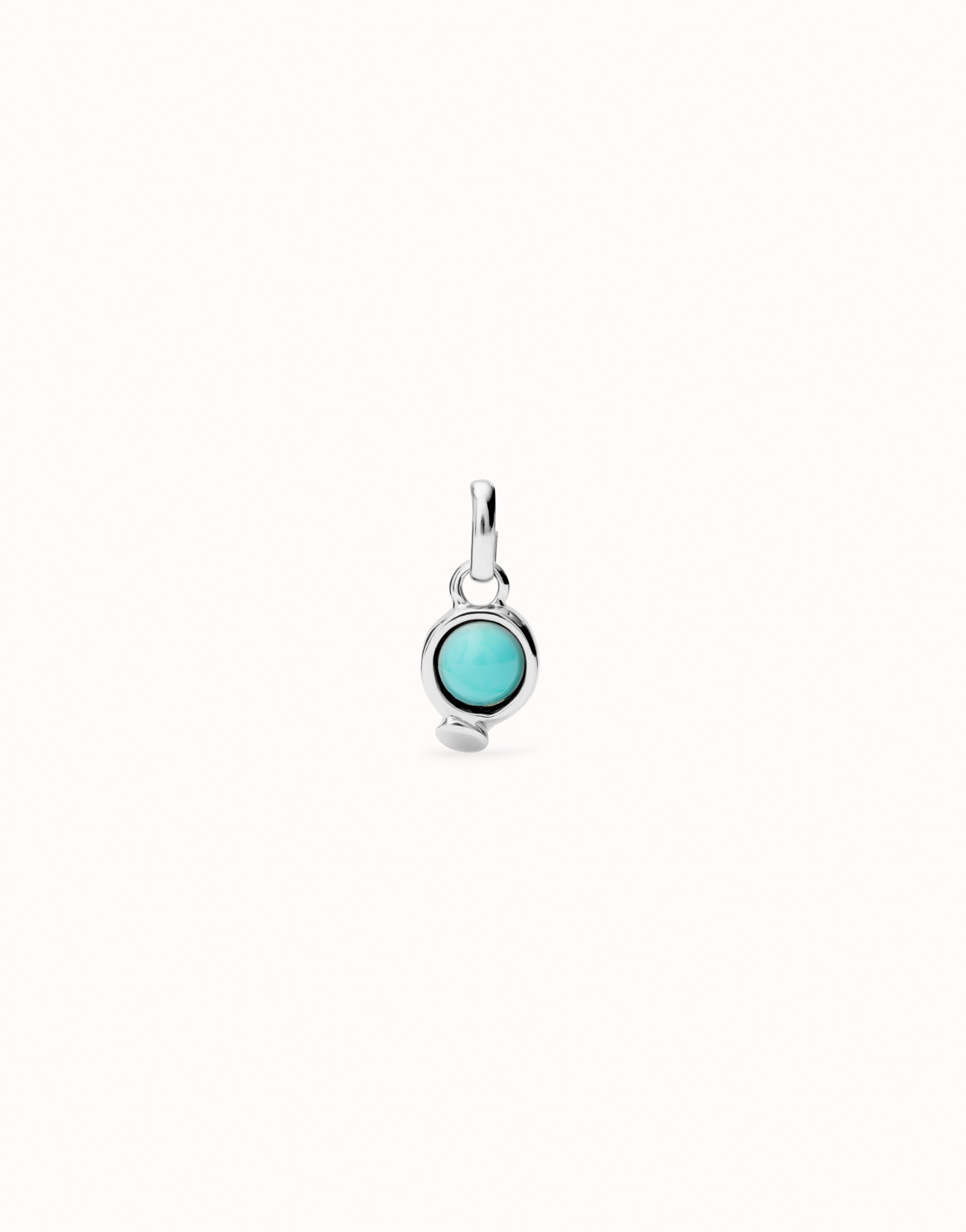 Sterling silver-plated charm with turquoise stone., Silver, large image number null