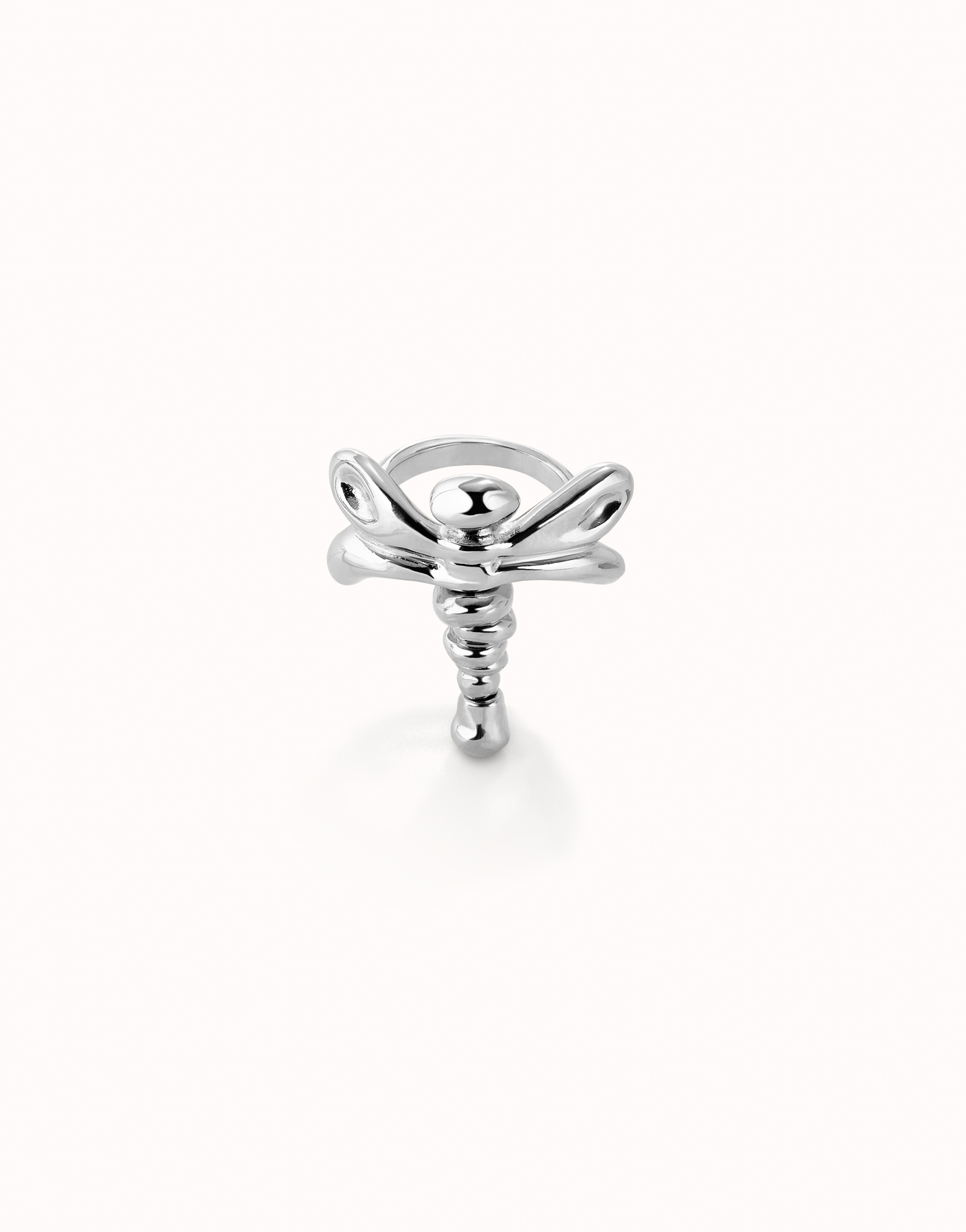 Sterling silver-plated dragonfly ring, Silver, large image number null