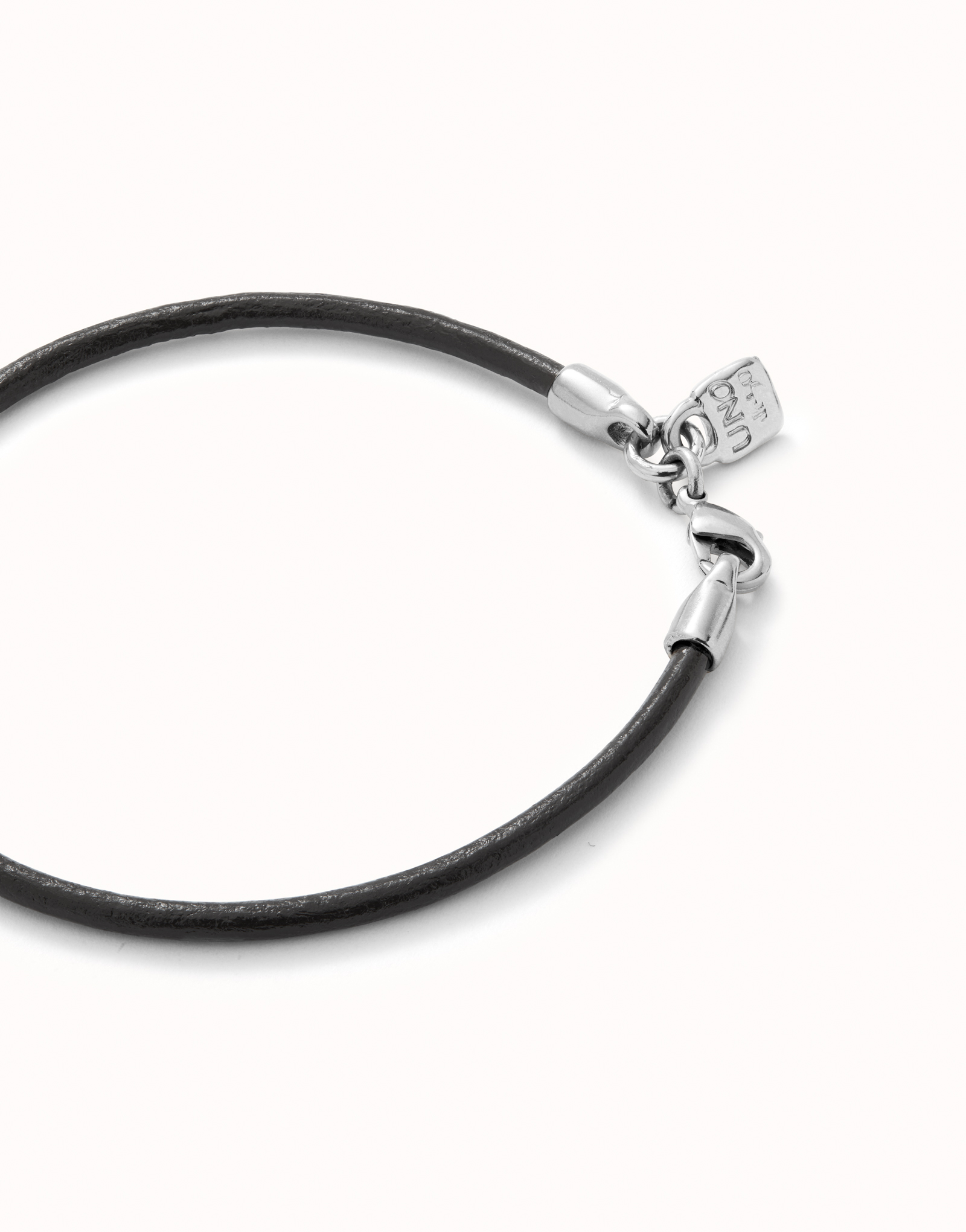 Leather bracelet with sterling silver-plated clasp., Silver, large image number null