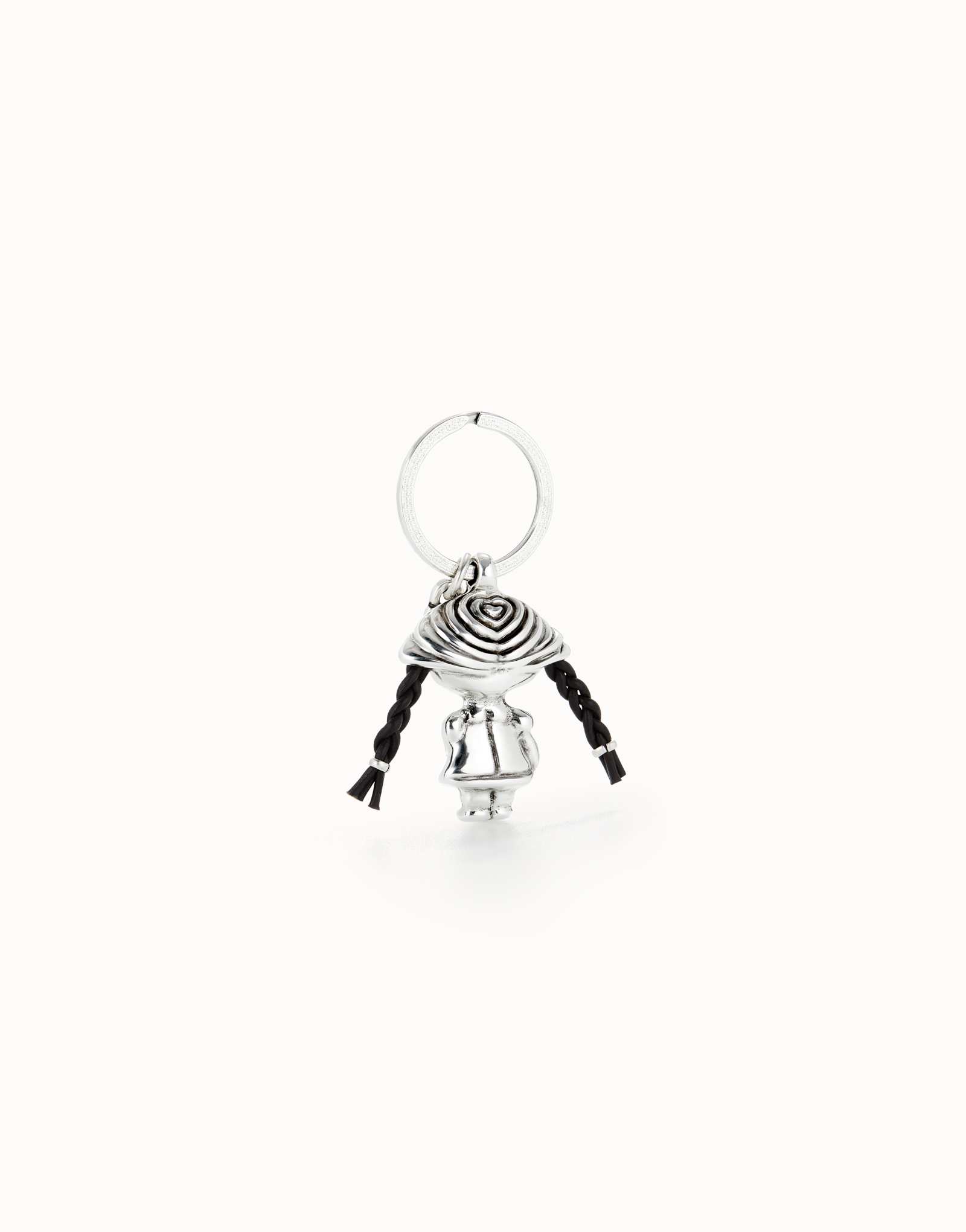 Sterling silver-plated doll key-ring, Silver, large image number null